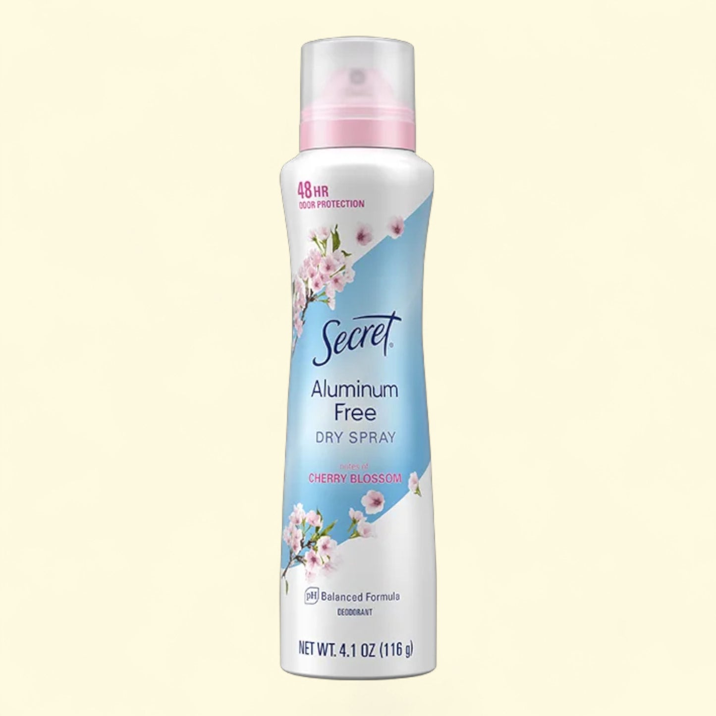 Secret Aluminum Free Dry Spray Deodorant, Cherry Blossom, 4.1 oz