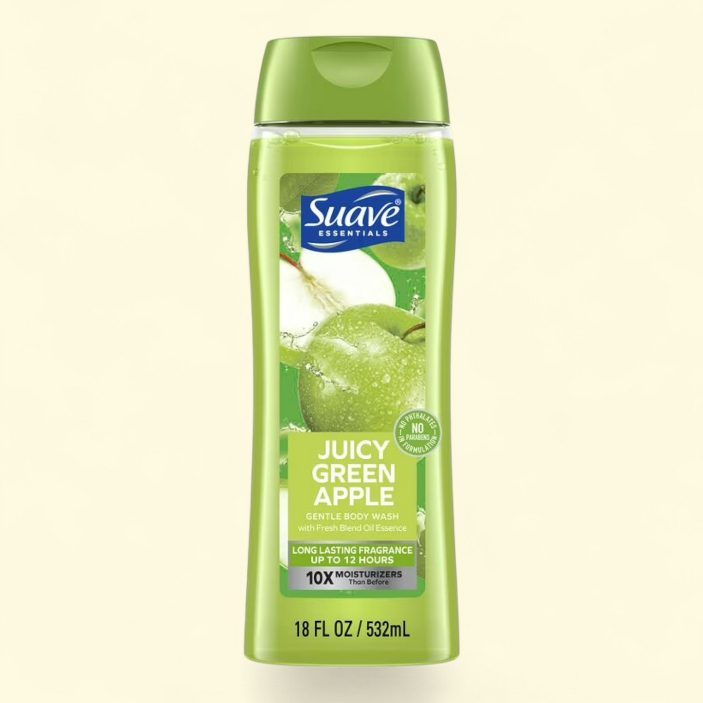 Suave Essentials Body Wash, Juicy Green Apple, 18 oz