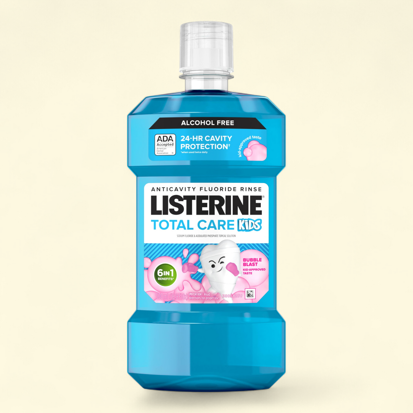 Listerine Total Care Kids Mouthwash, Bubble Blast, 500 mL