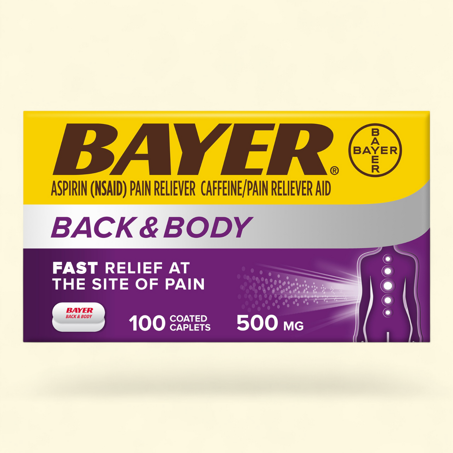 Bayer Back and Body Extra Strength Aspirin, 100 Coated Caplets