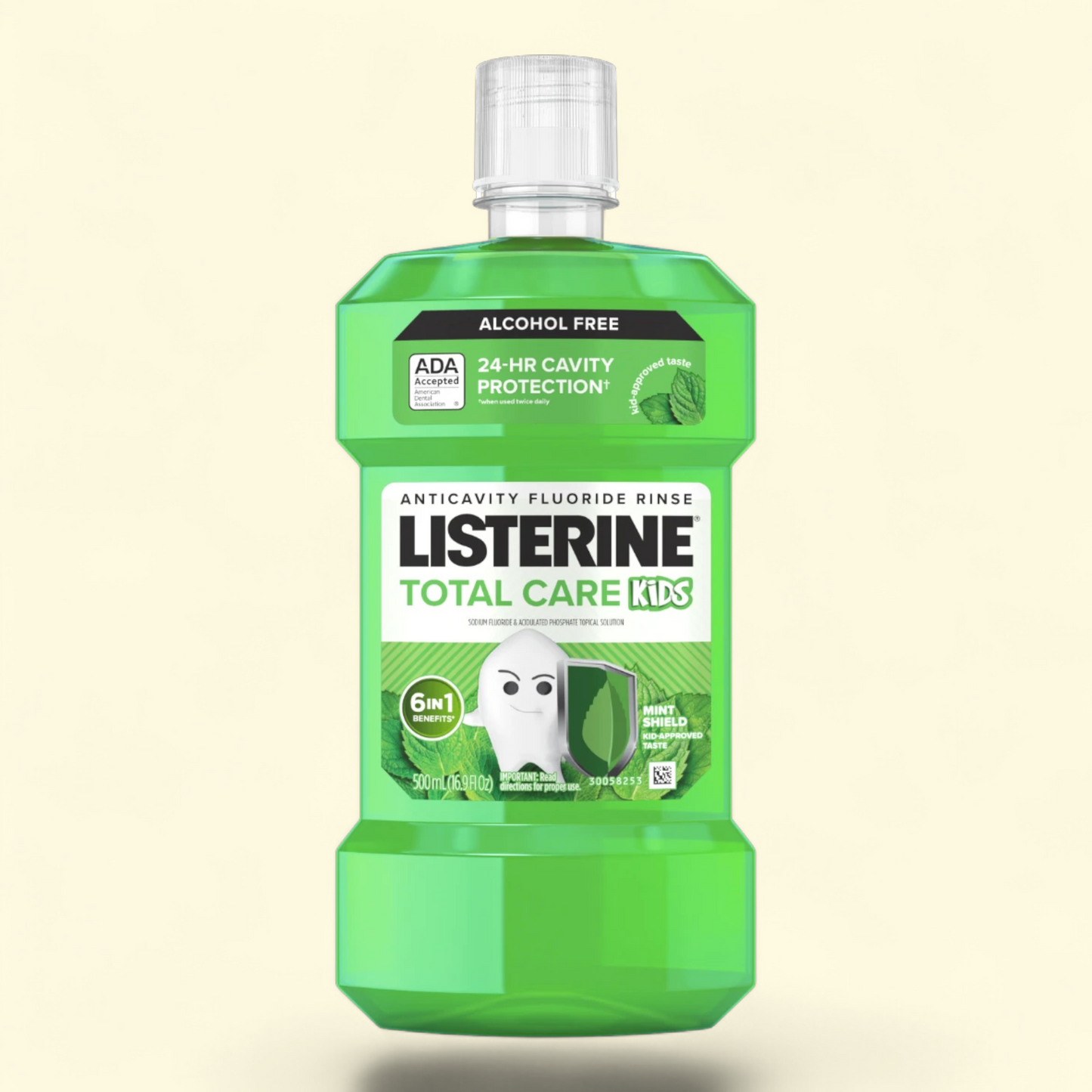 Listerine Total Care Kids Mouthwash, Mint Shield, 500 mL