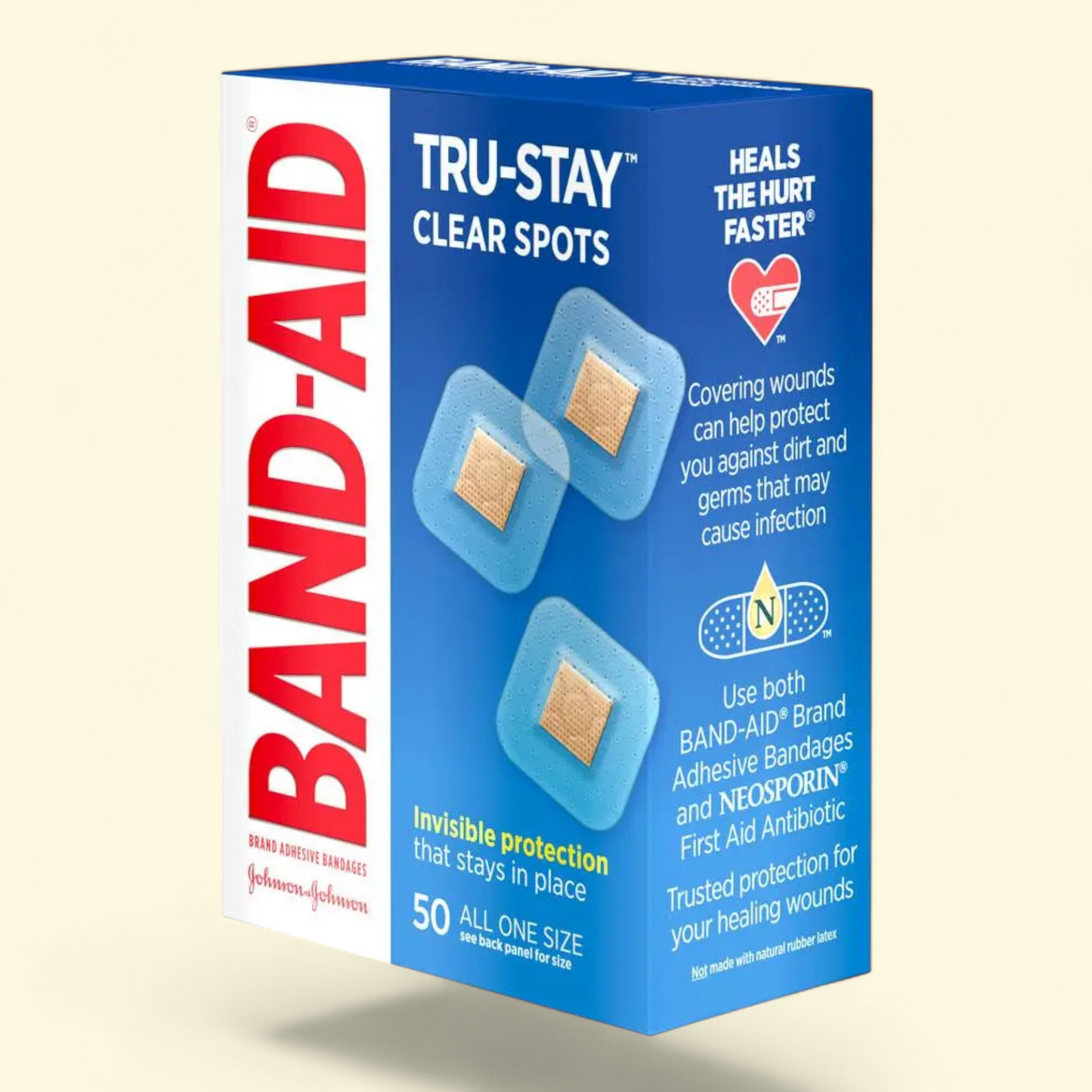 BAND-AID Waterproof Clear Spot Square Bandages, 50 Count