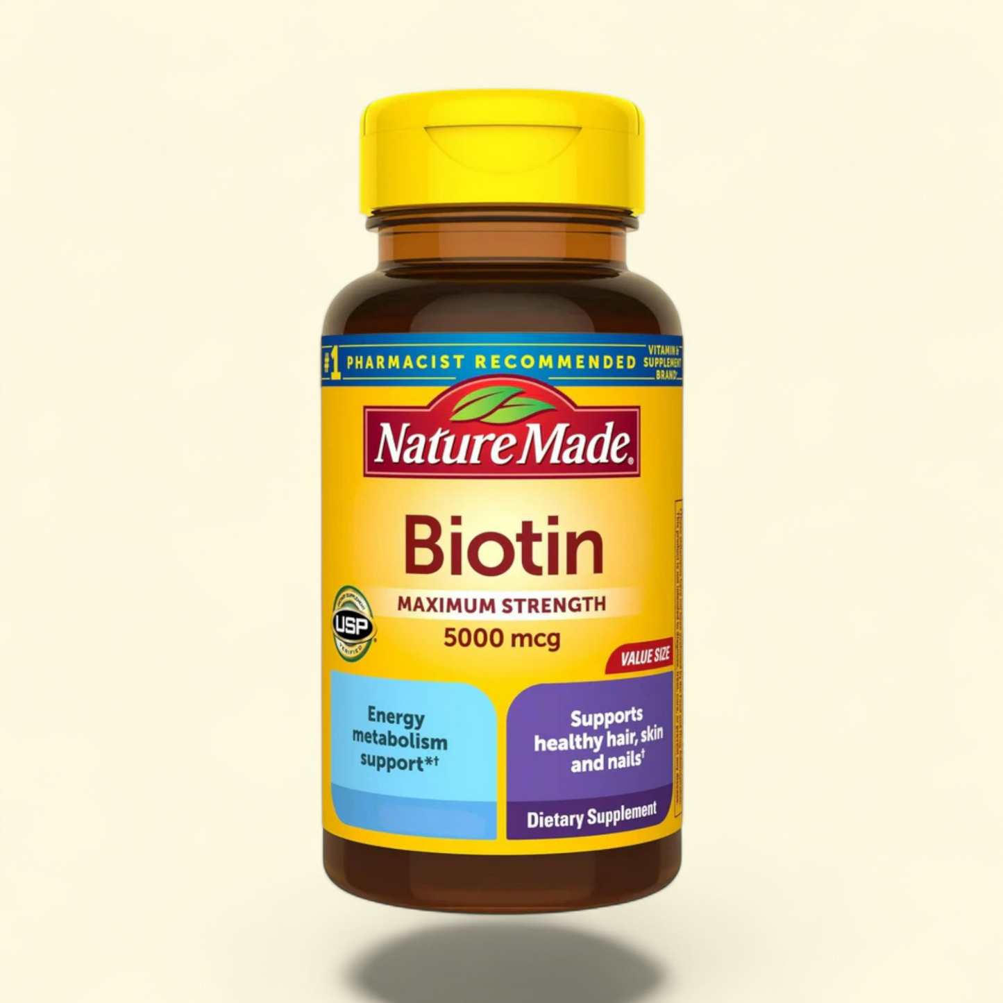 Nature Made Biotin, 5000 mcg Softgels, 120 Count