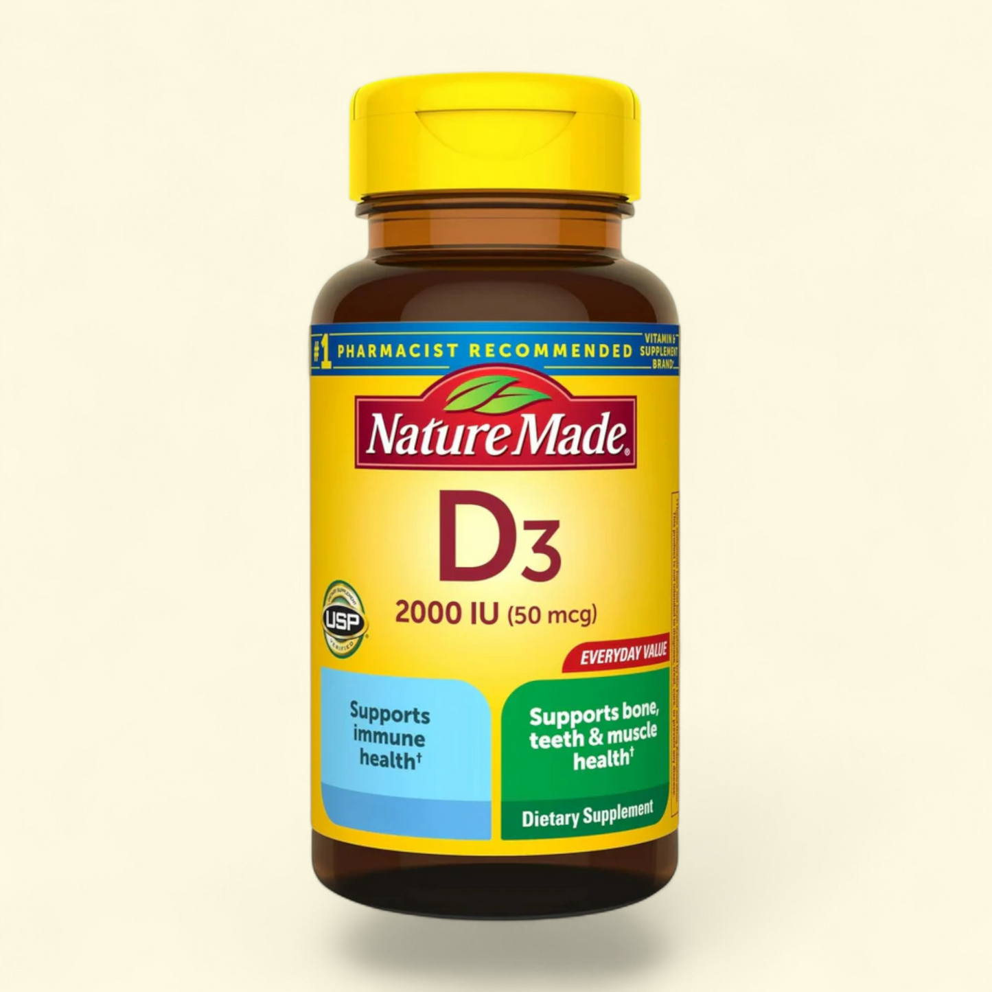 Nature Made Vitamin D3 2000 IU Softgels, 100 Count