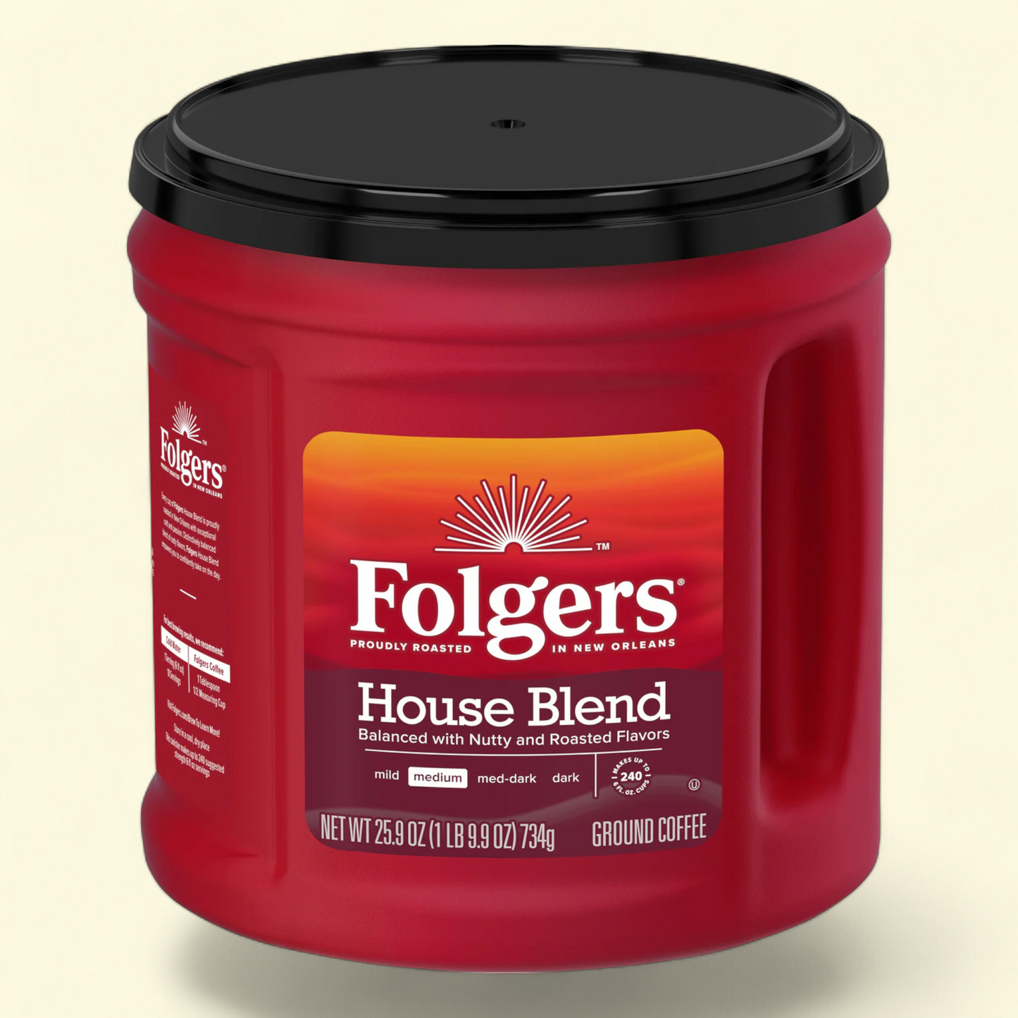 Folgers House Blend Ground Coffee, Medium Roast, 12 oz