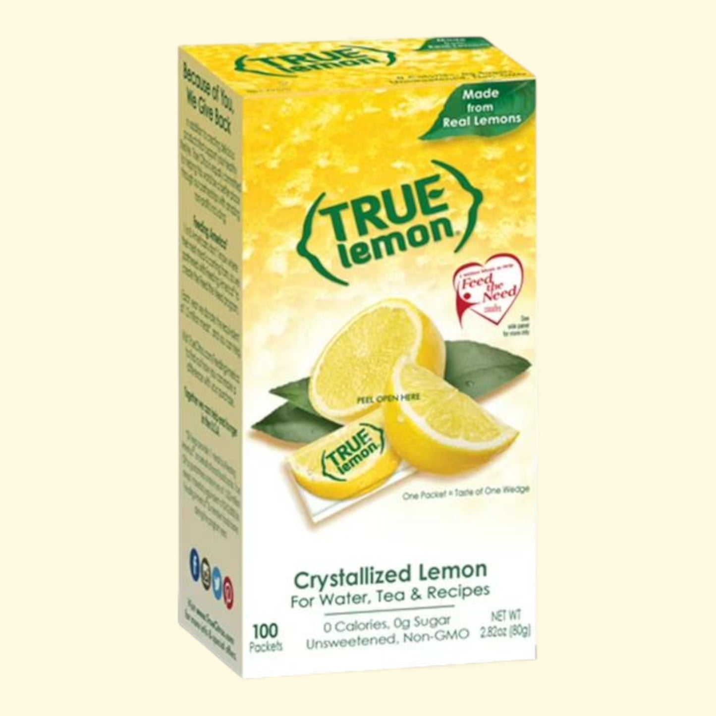 True Lemon packets on a white background