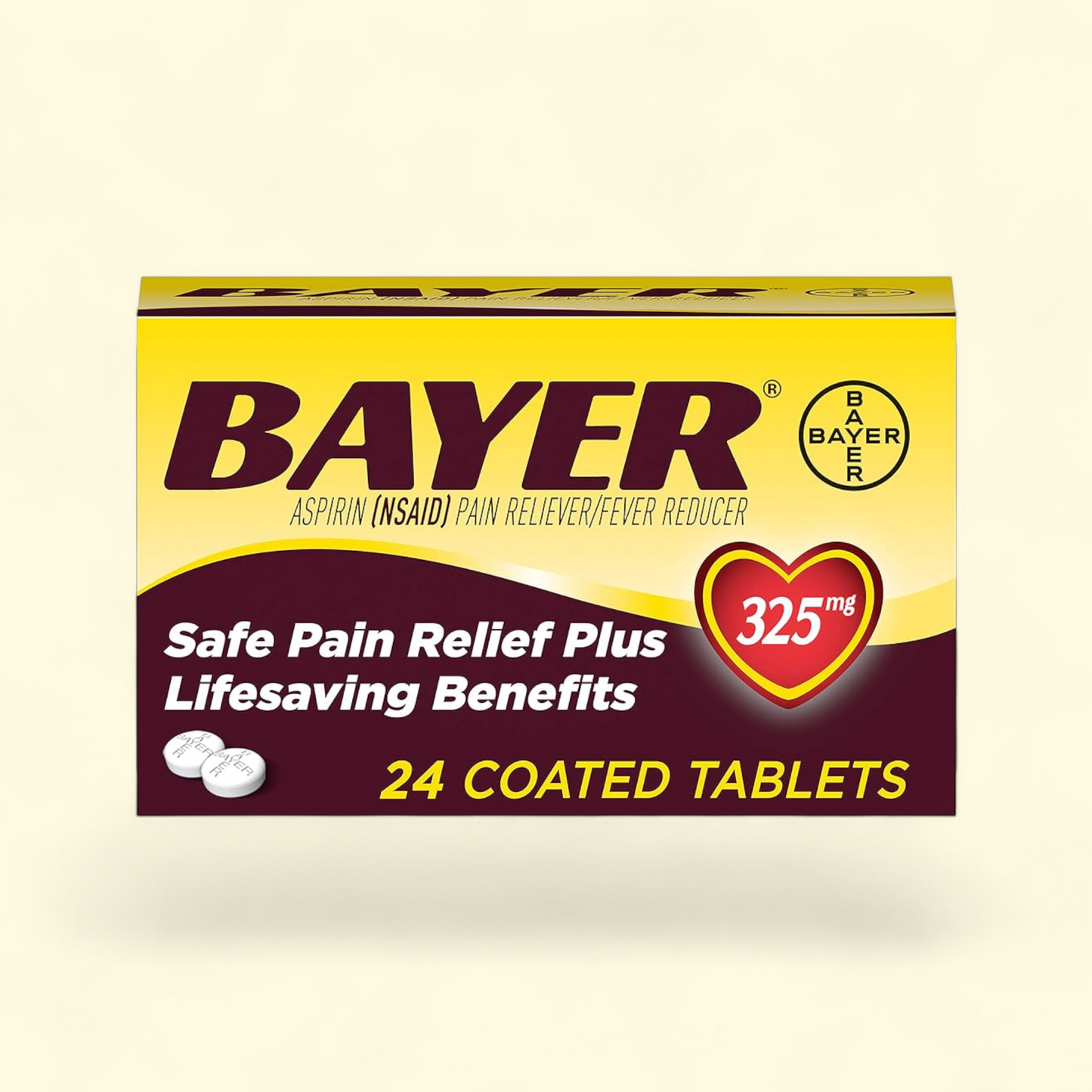 Bayer Aspirin, 325mg Coated Tablets, 24 Ct