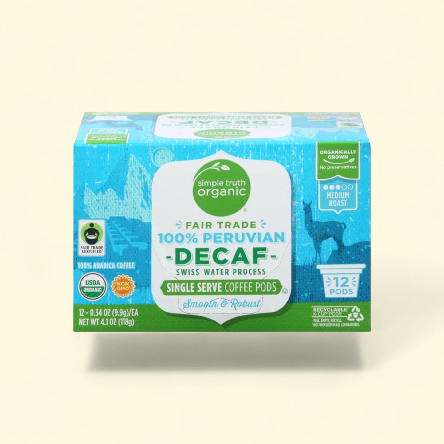 Simple Truth Organic Decaf 100% Peruvian Medium Roast Coffee Pods, ... — authentic US product shipped worldwide by Treatspree