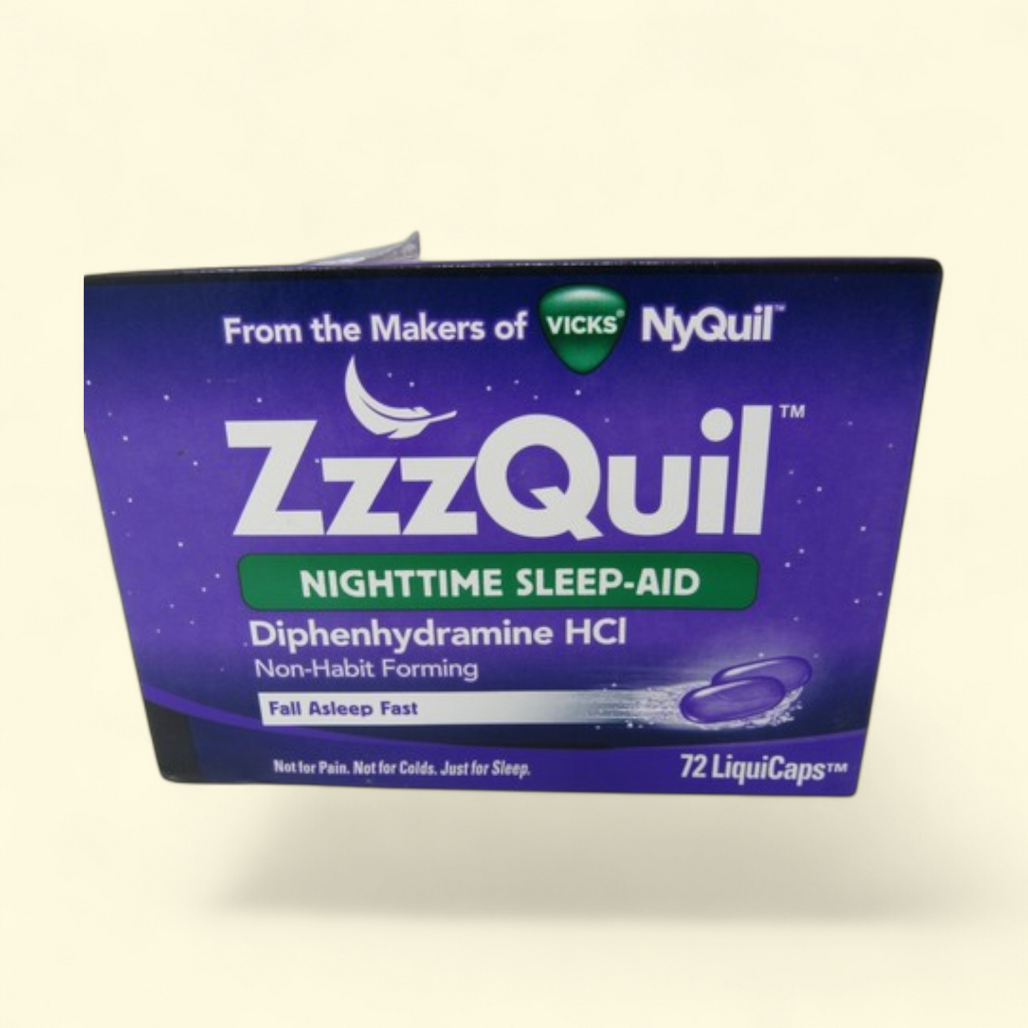 Vicks ZzzQuil Sleep Aid Liquicaps, 72 Ct — authentic US product shipped worldwide by Treatspree