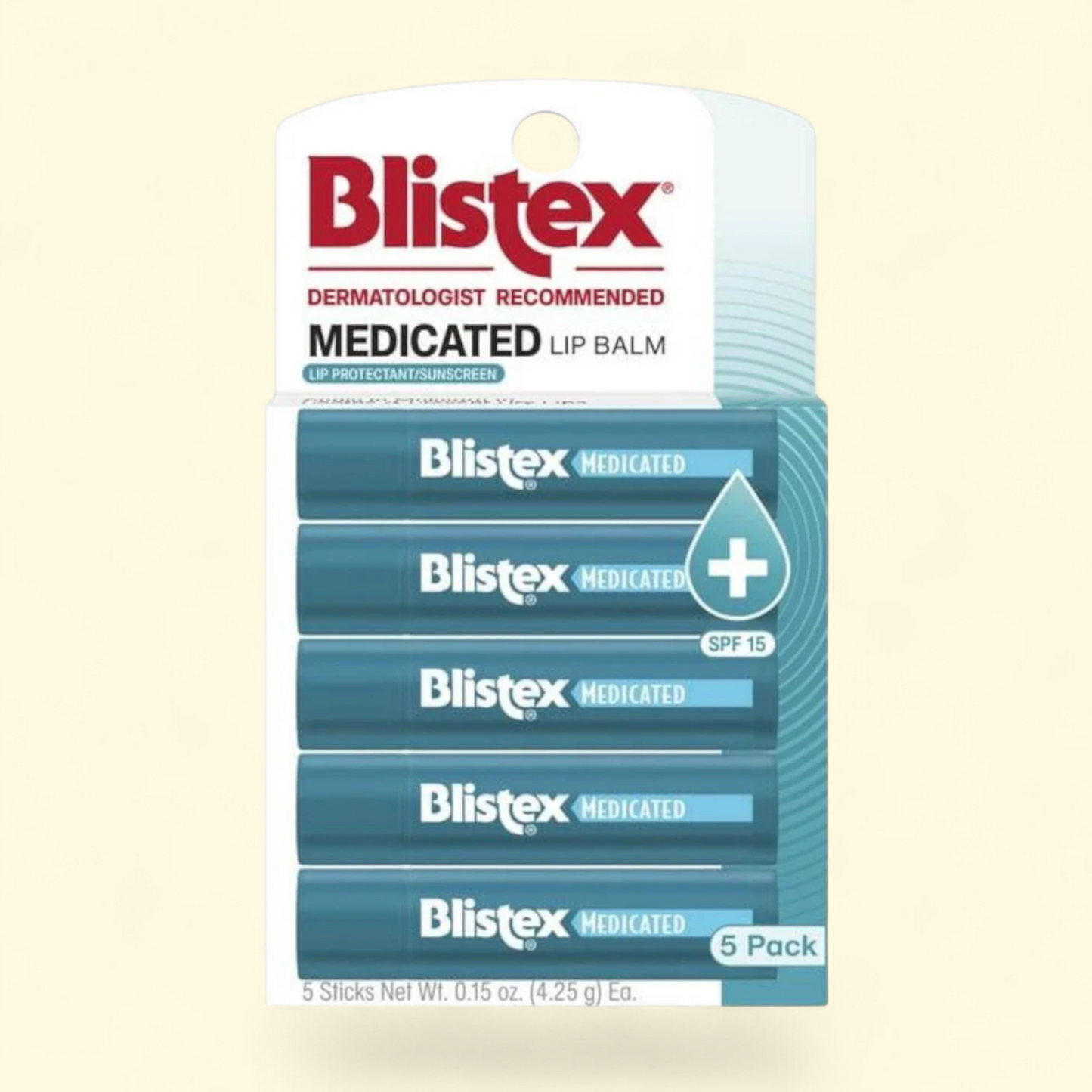 Blistex Medicated Lip Balm, 5 Count, 0.15oz Ea. — authentic US product shipped worldwide by Treatspree