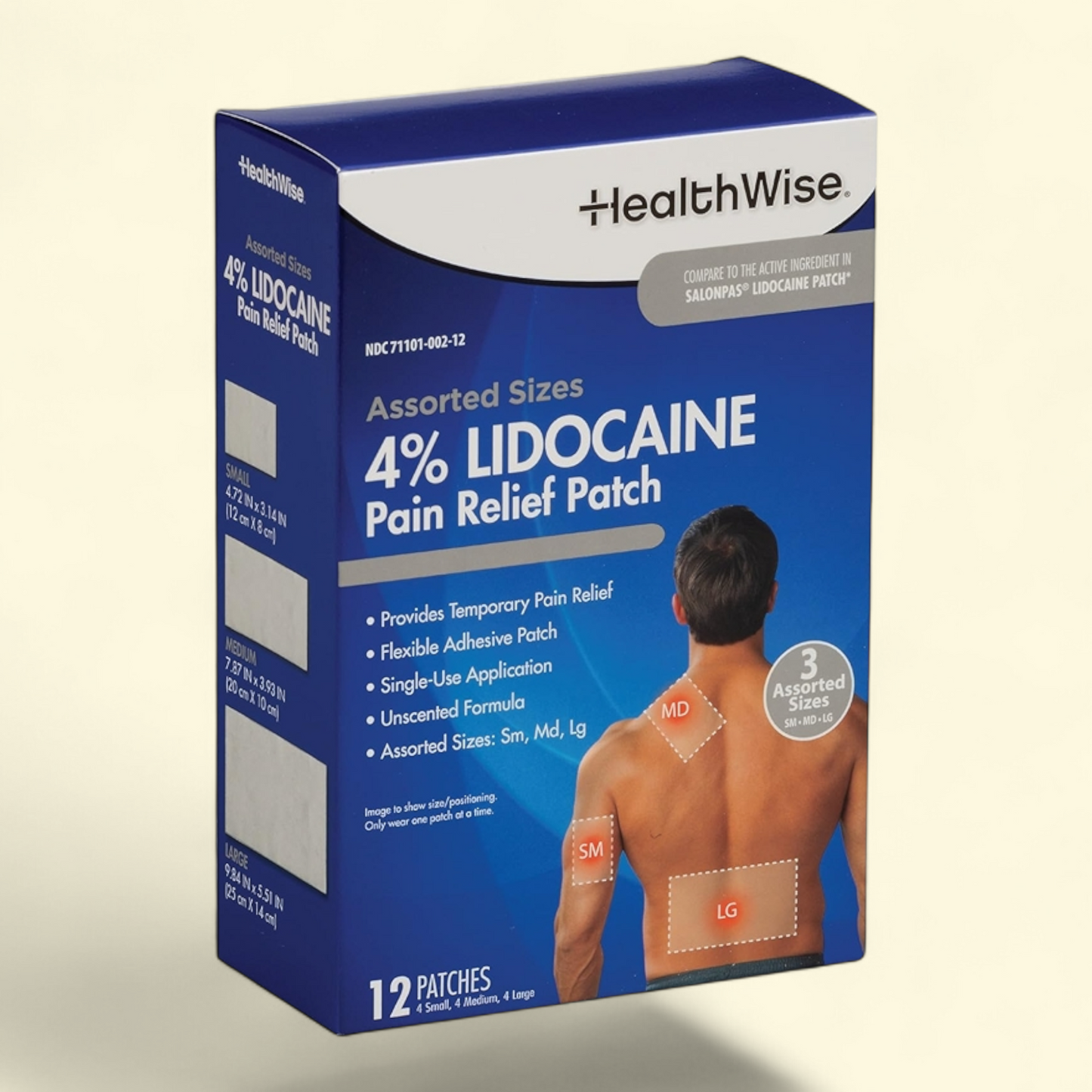 HealthWise Lidocaine Pain Patch, 12-Count