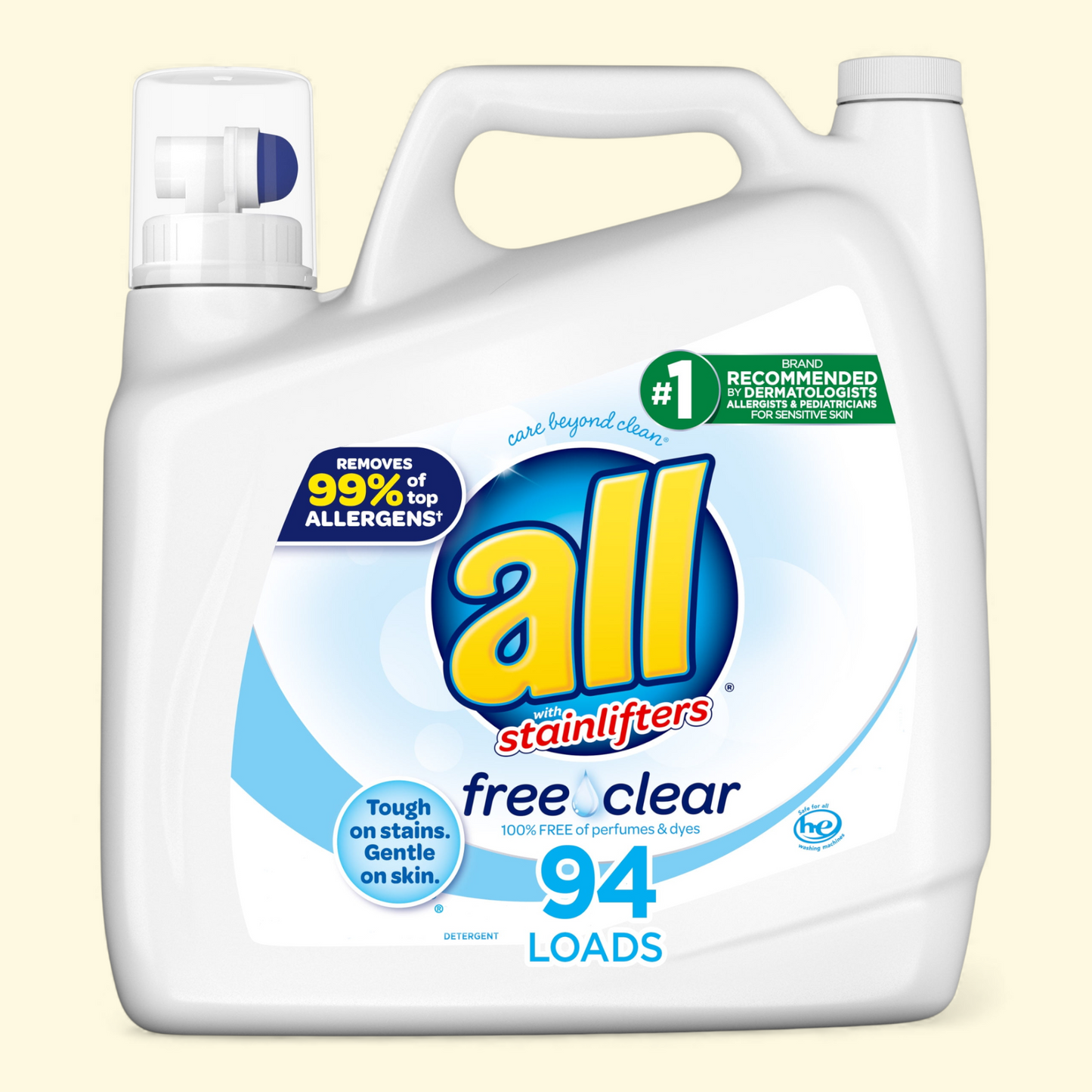 All Free Clear Liquid Laundry Detergent, 141oz