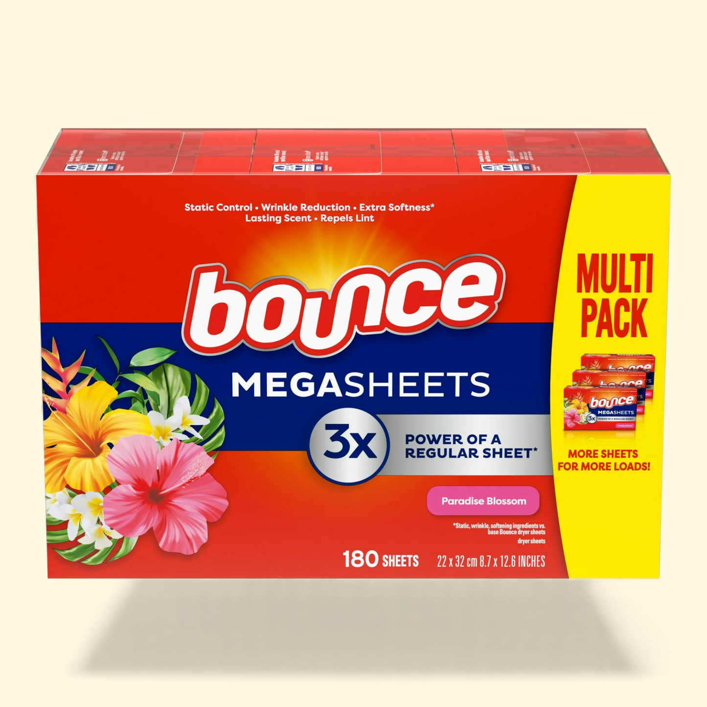 Bounce Fabric Softener Dryer Sheets, Paradise Blossom Scent, 180 Count