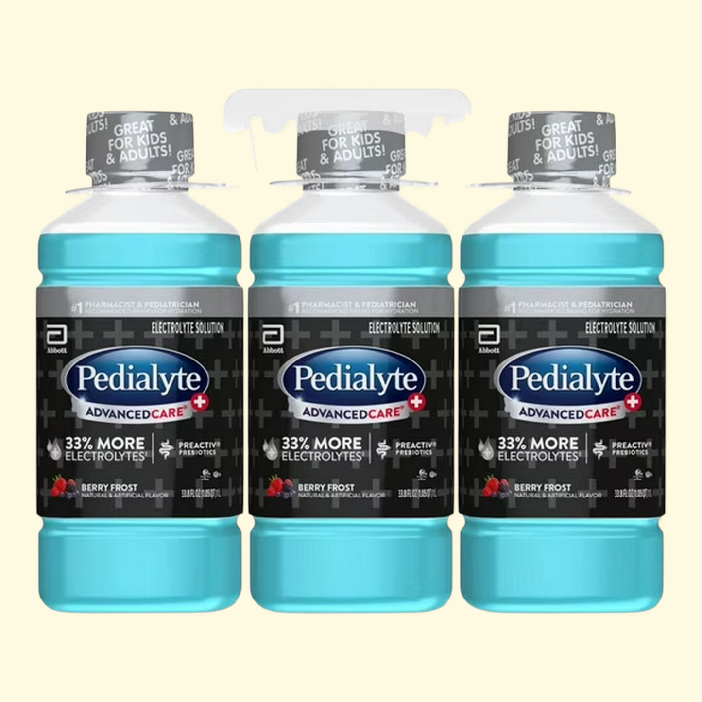 Pedialyte Electrolyte Solution, Berry Frost, 33.8 fl. oz., 3 pk.