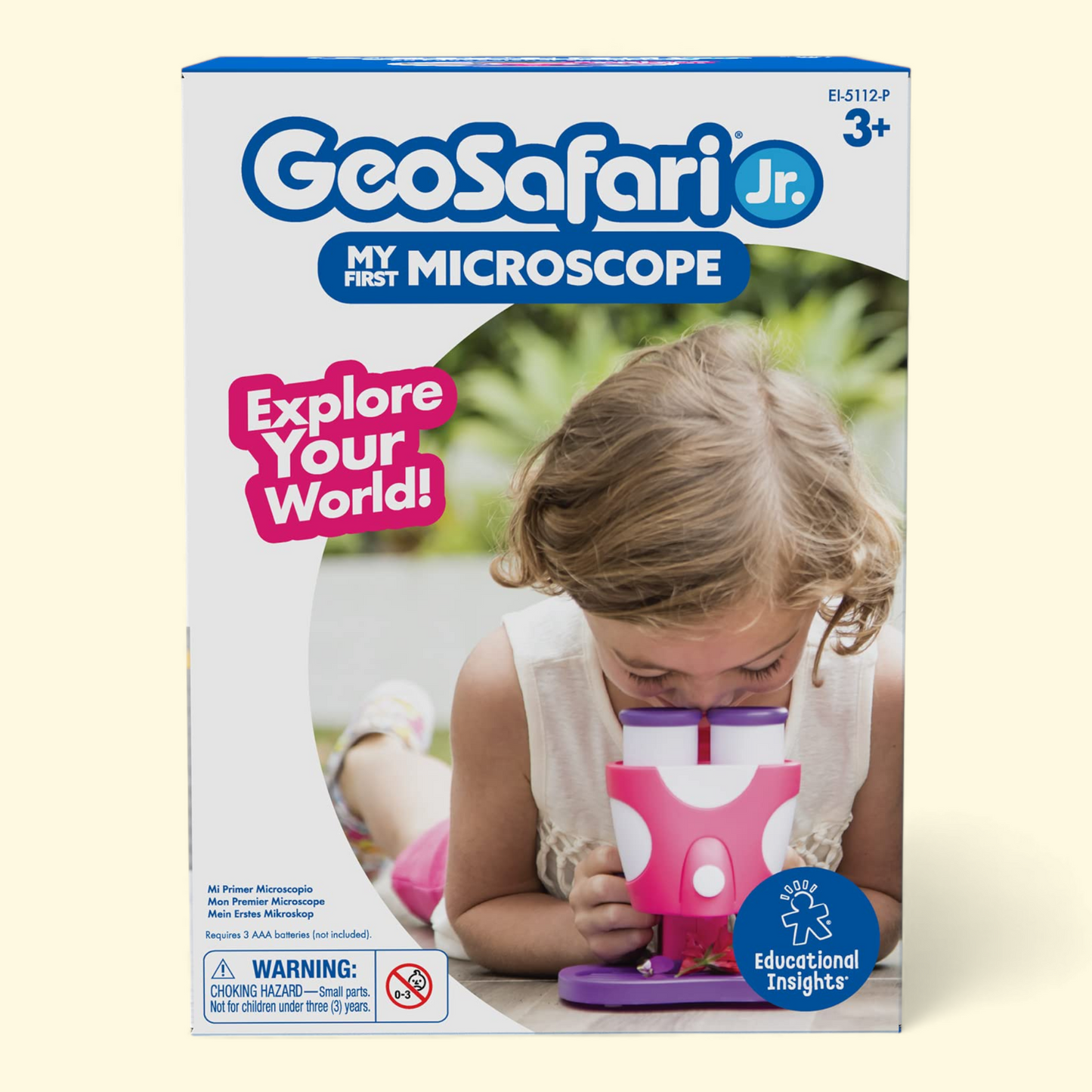 Educational Insights GeoSafari Jr. My First Kids Microscope, Pink, Ages 3+