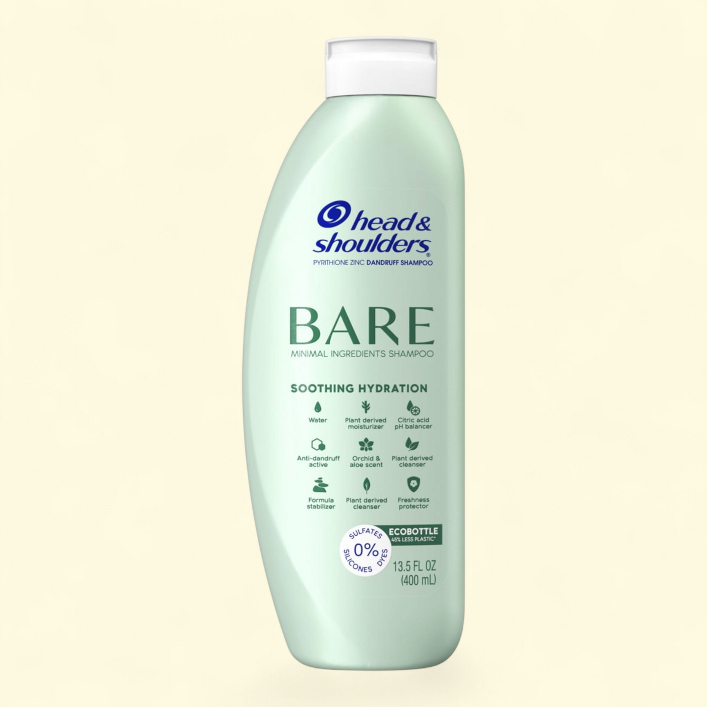 Head and Shoulders BARE Dandruff Shampoo, 13.5 fl oz, Twin Pack