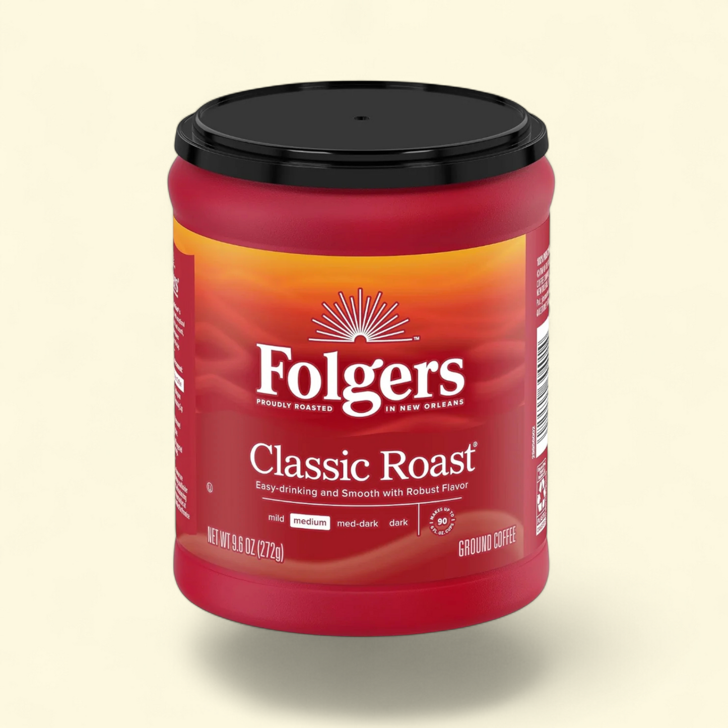 Folgers Classic Roast Ground Coffee, Medium Roast, 9.6 oz