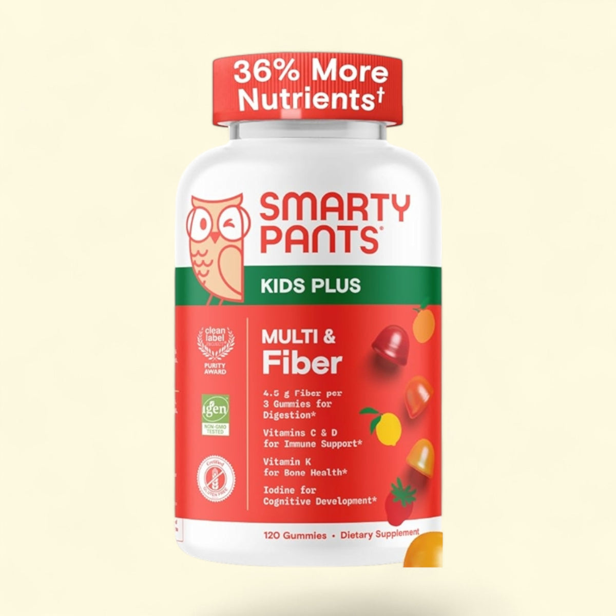 SmartyPants Kid's Plus Multivitamin & Fiber Gummies, 120 Ct — authentic US product shipped worldwide by Treatspree