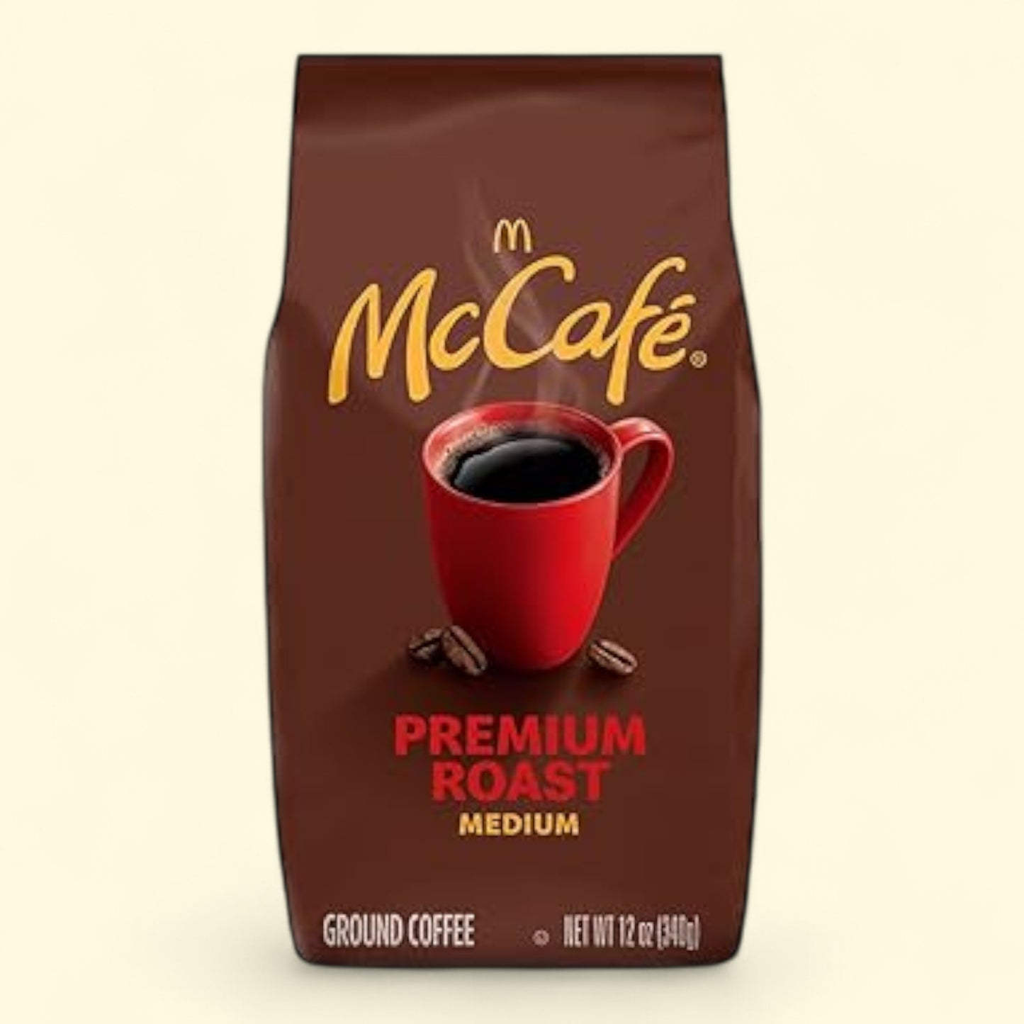 McCafé coffee bag with a red mug
