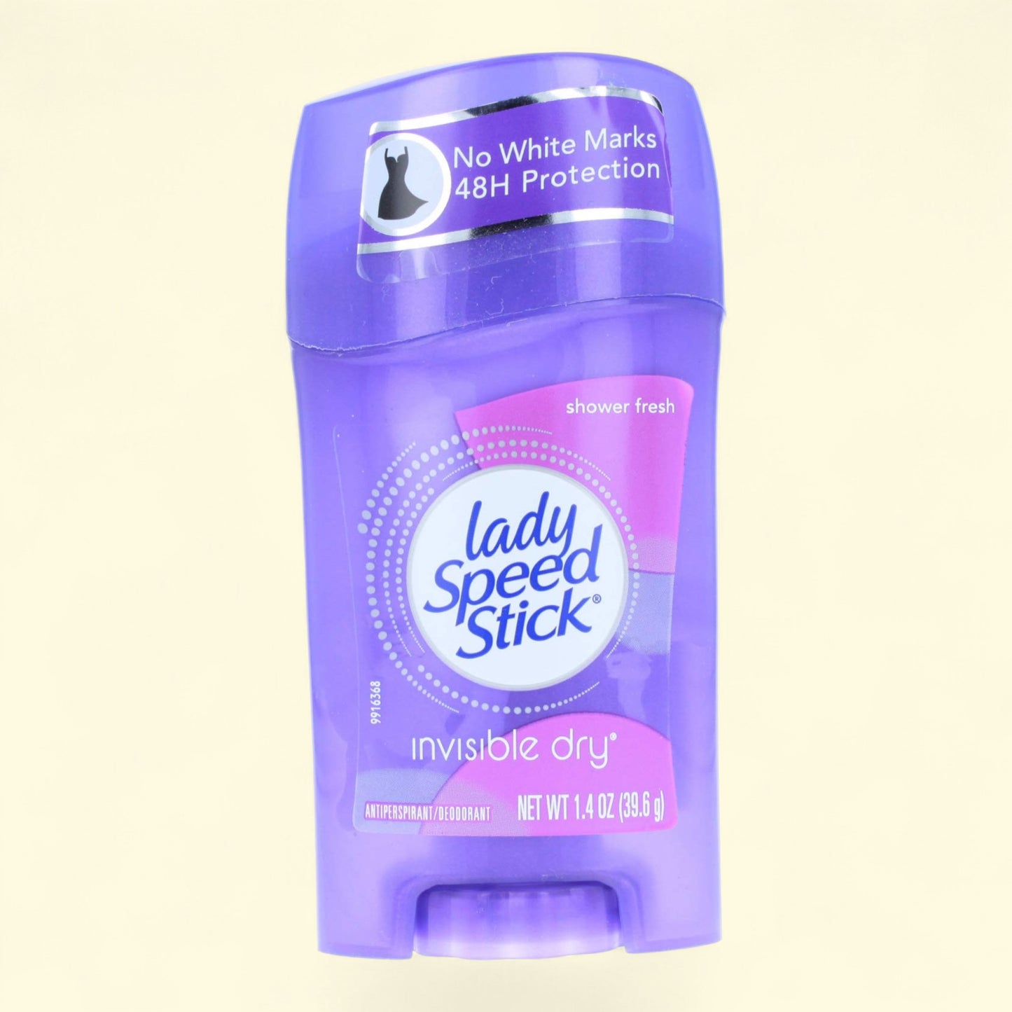 Purple deodorant stick with 'Lady Speed Stick' branding