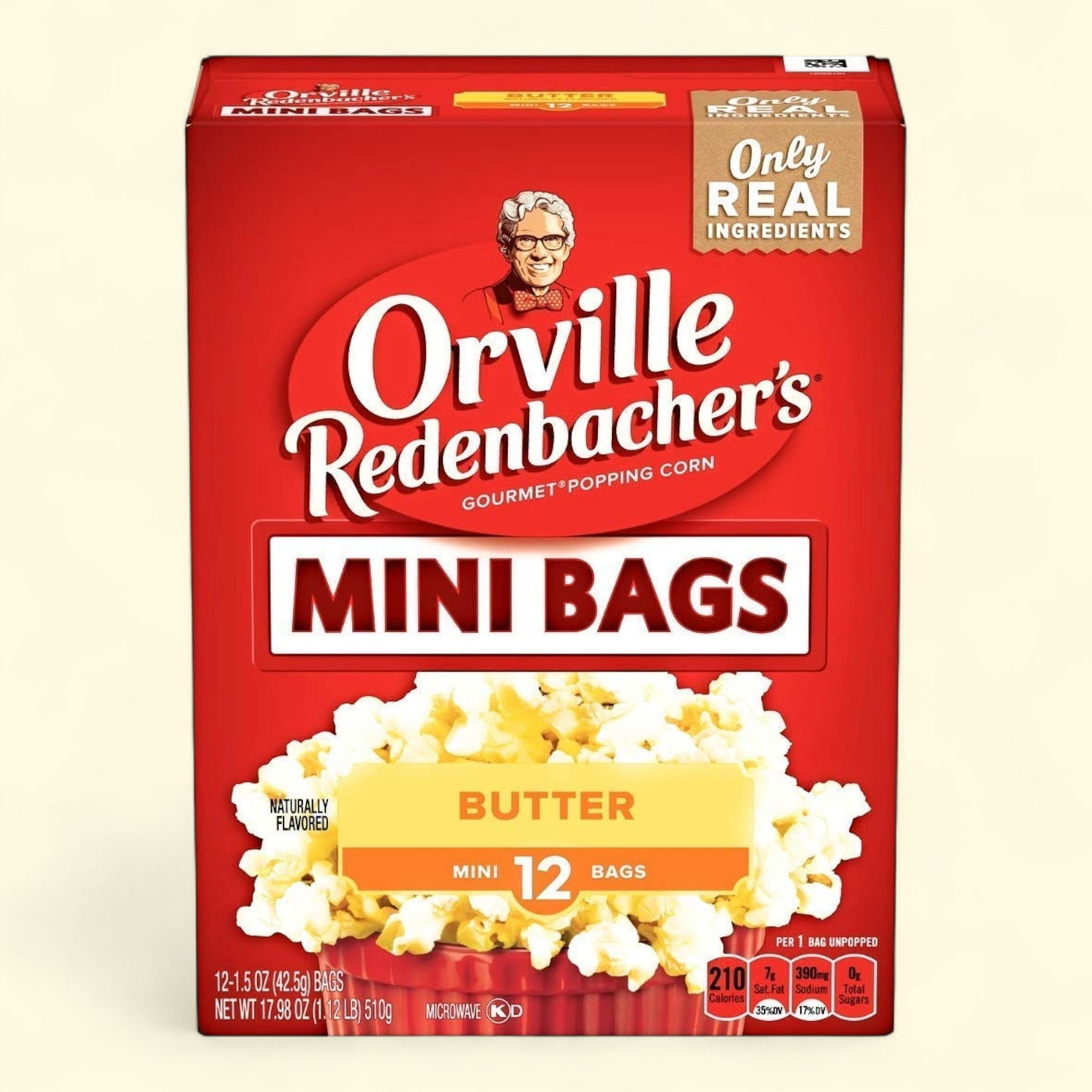 Orville Redenbacher's Butter Popcorn, Microwave Popcorn, 1.5 oz., 12-Count