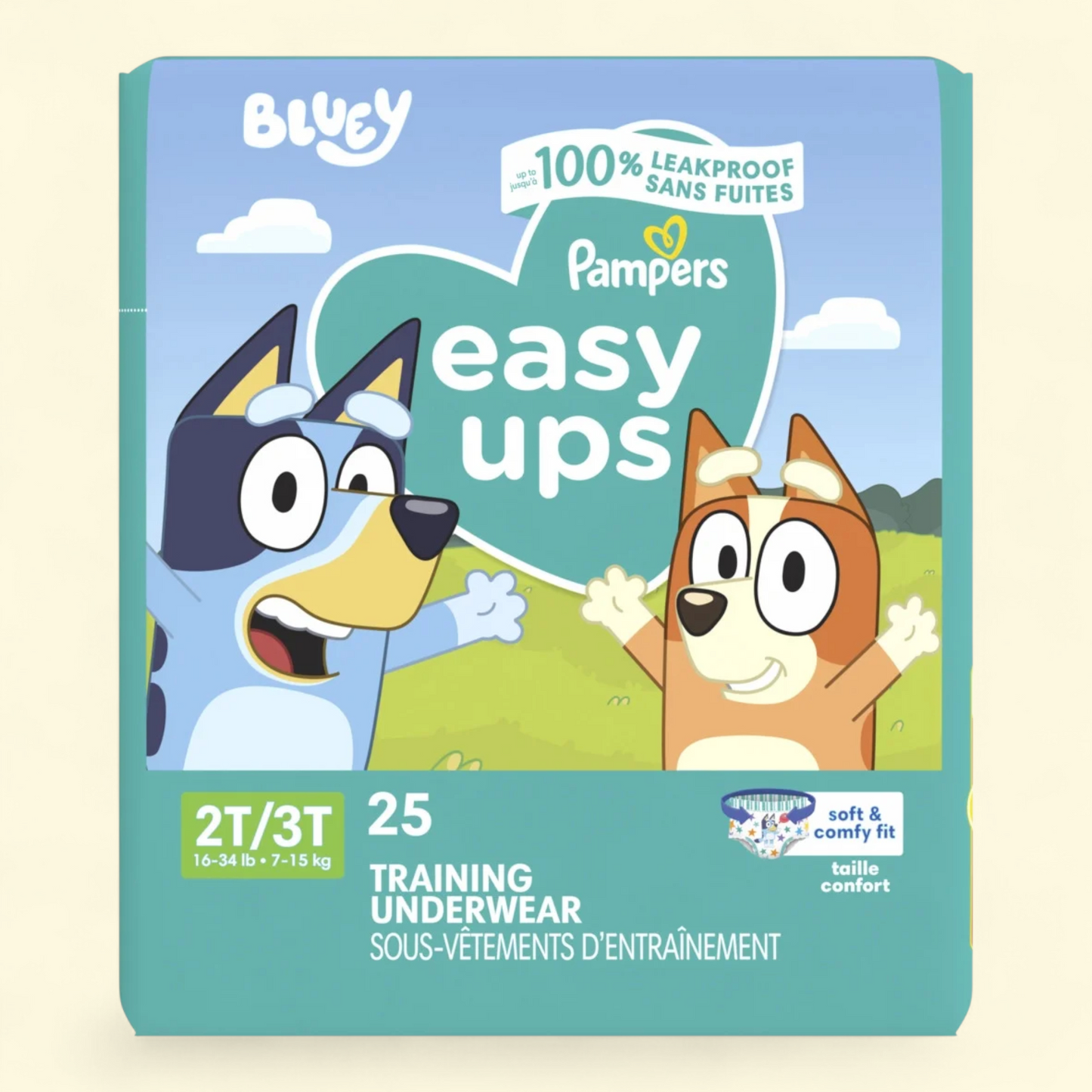 Pampers Easy Ups Boys Potty Training Pants, Size 2T-3T, 25 Count