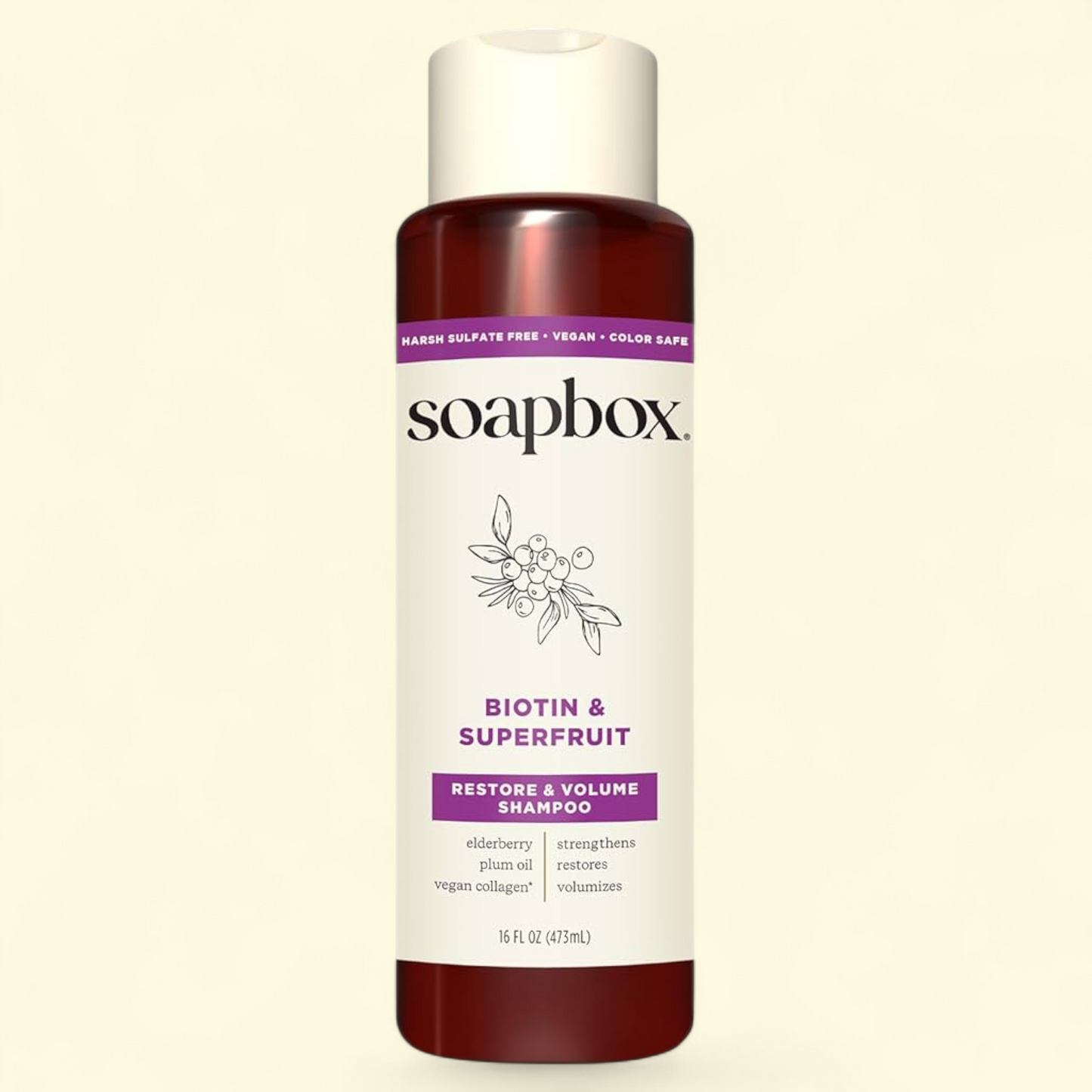 Soapbox Biotin & Superfruit Volumizing Shampoo, 16 fl oz