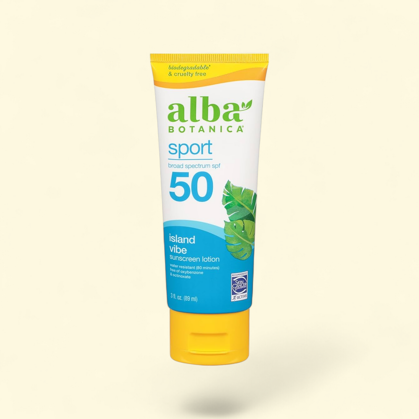 Lotion solaire minérale Alba Botanica Sport, indice de protection 45, 118 ml