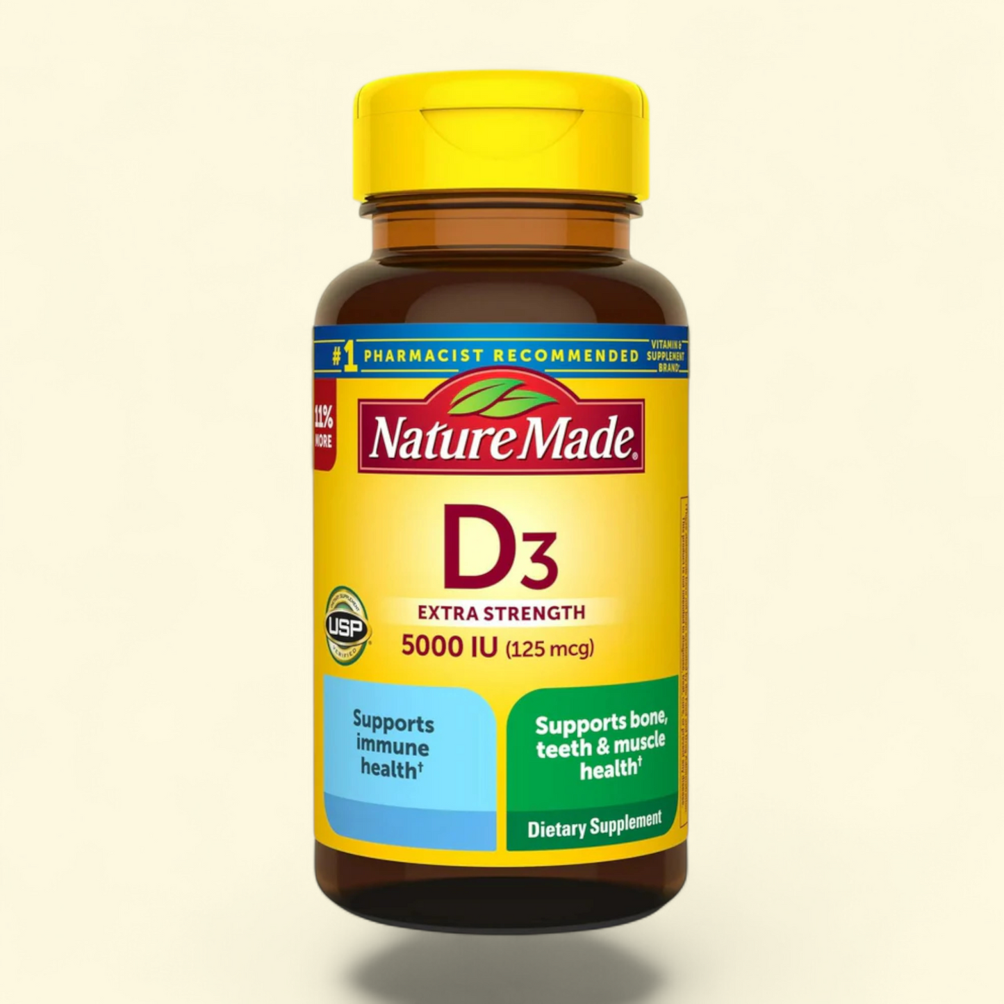 Nature Made Vitamin D3 5000 IU Softgels, 100 Count