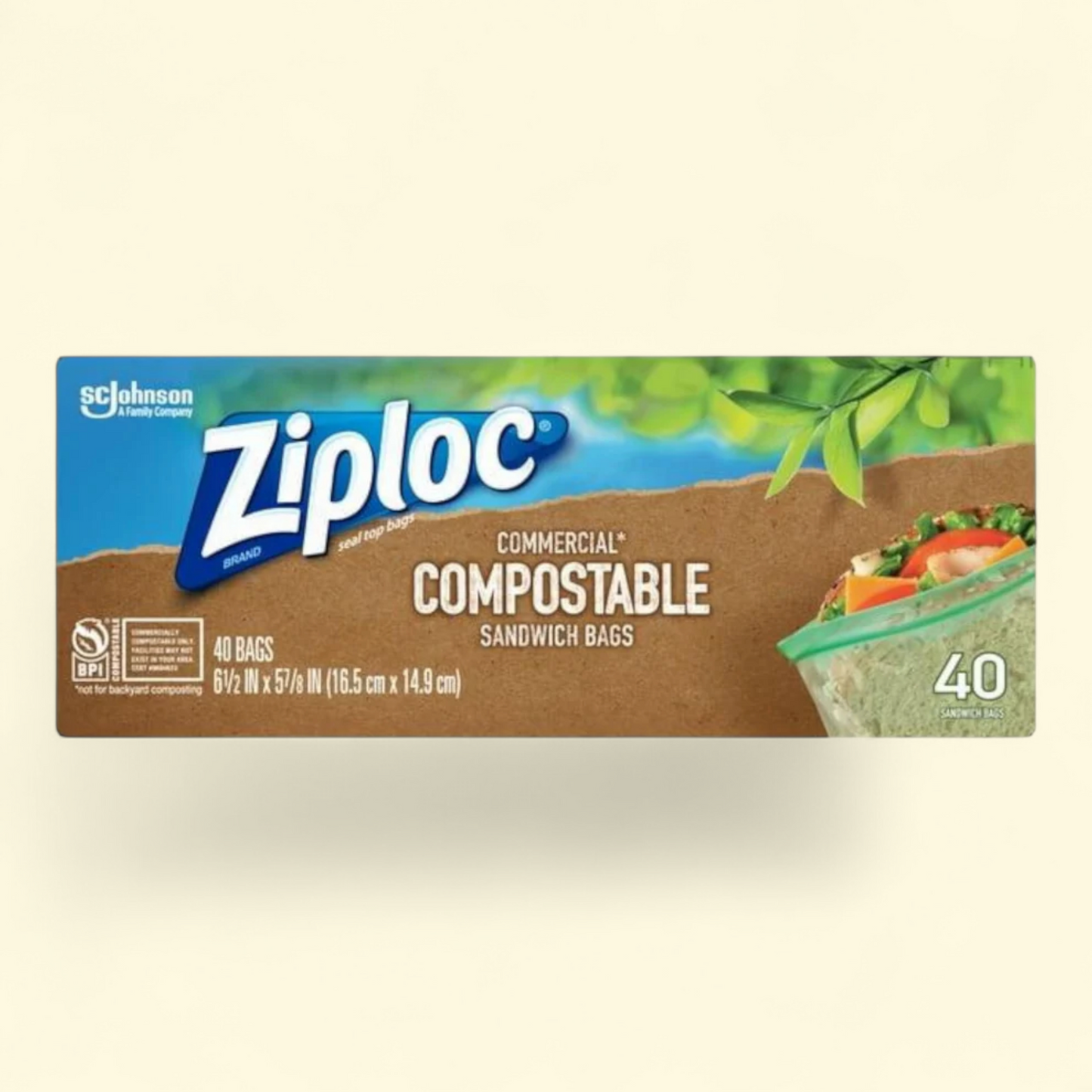 Ziploc Compostable Sandwich Bags, 40 ct