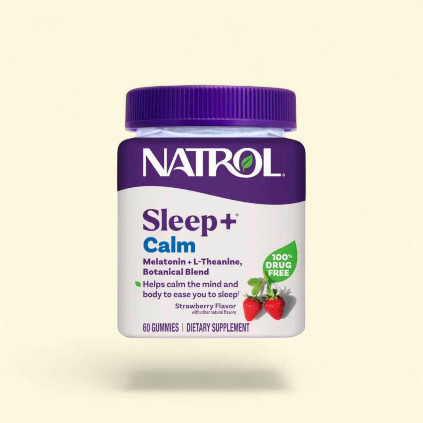 Natrol Sleep+ Calm Melatonin Gummies, Strawberry Flavor, 60 Count
