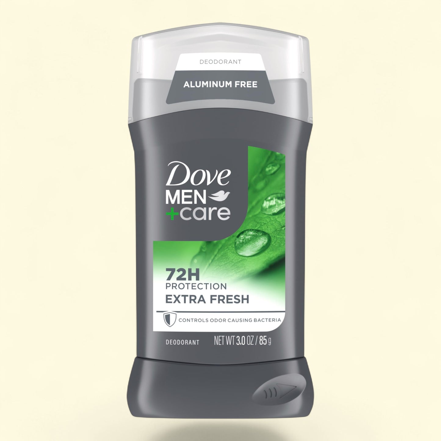 Dove Men+Care deodorant stick on a beige background