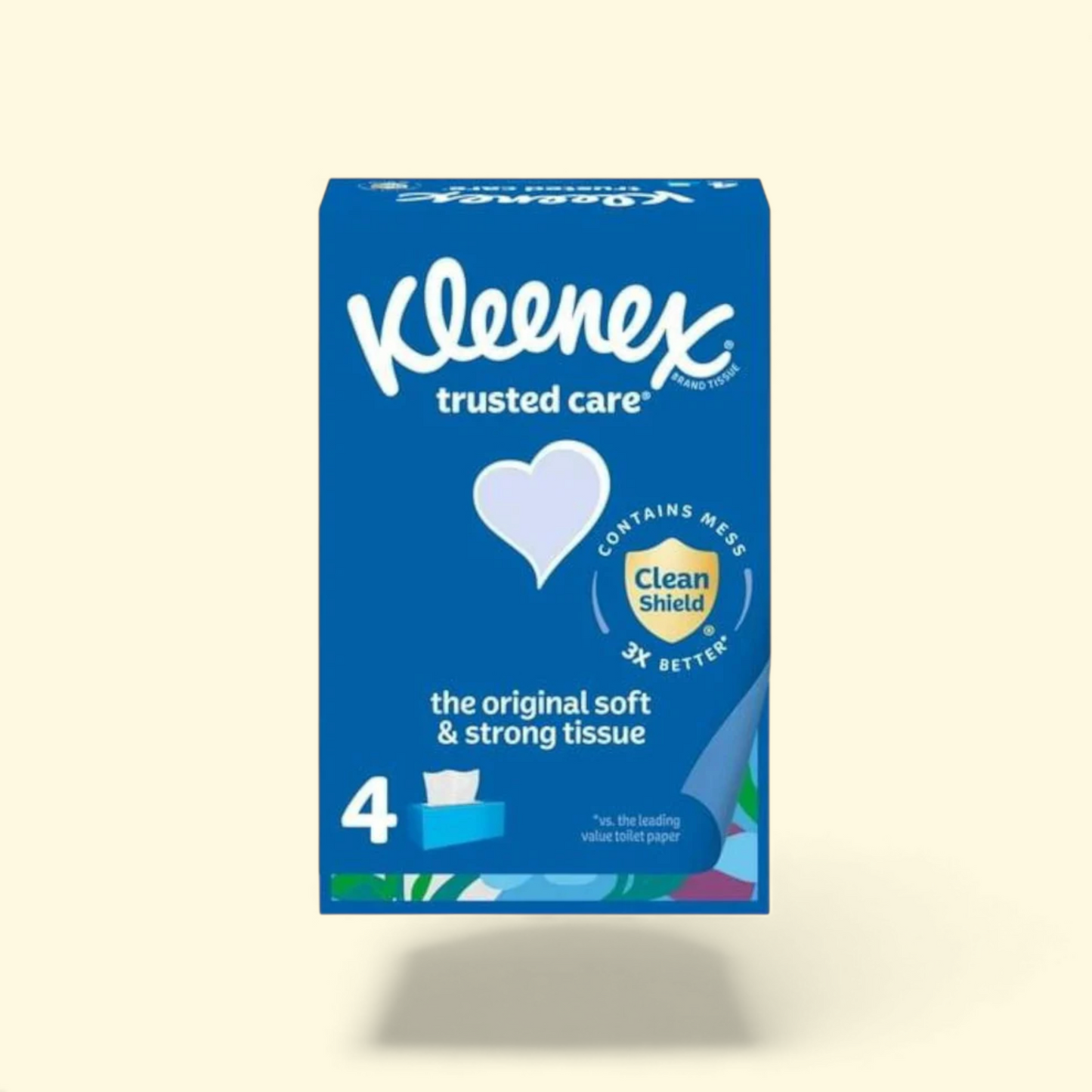 Kleenex Trusted Care Facial Tissues, 4 Flat Boxes, 160 Tissues per Box, 2-Ply