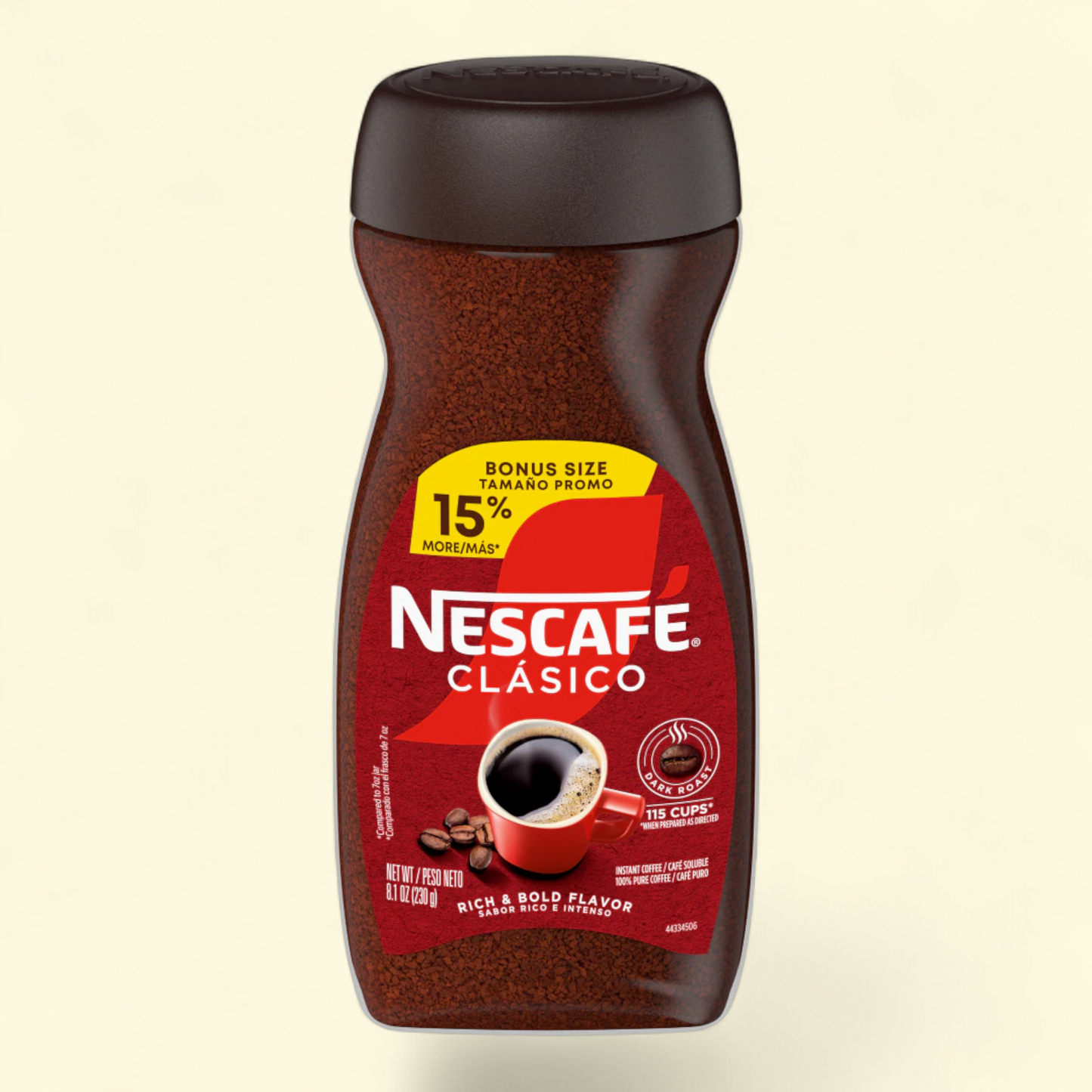 Nescafé Clasico Dark Roast Instant Coffee, 8.1 oz