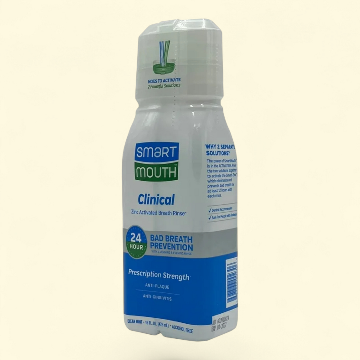SmartMouth Clinical Activated Breath Rinse, 16 oz, Mint