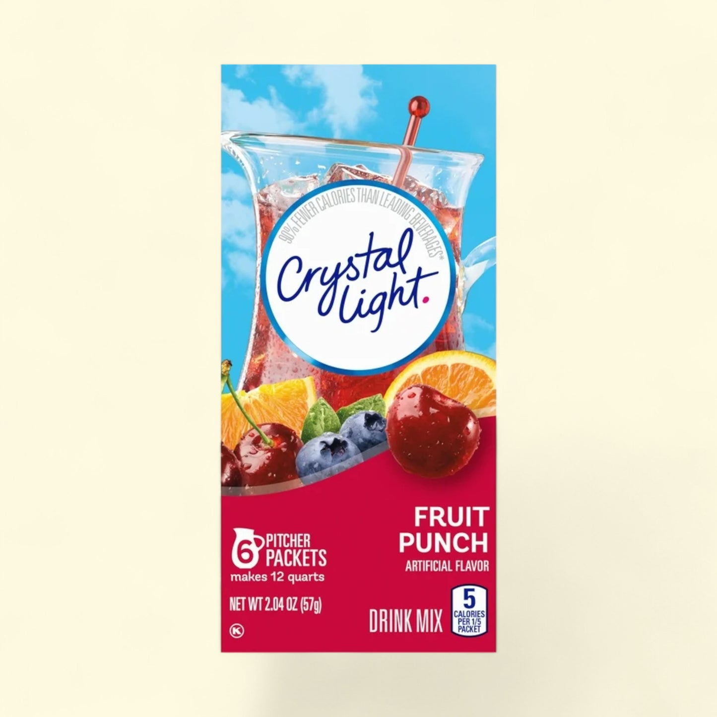 Crystal Light Zero Sugar Fruit Punch Drink Mix Packets, 6 packets — authentic US product shipped worldwide by Treatspree