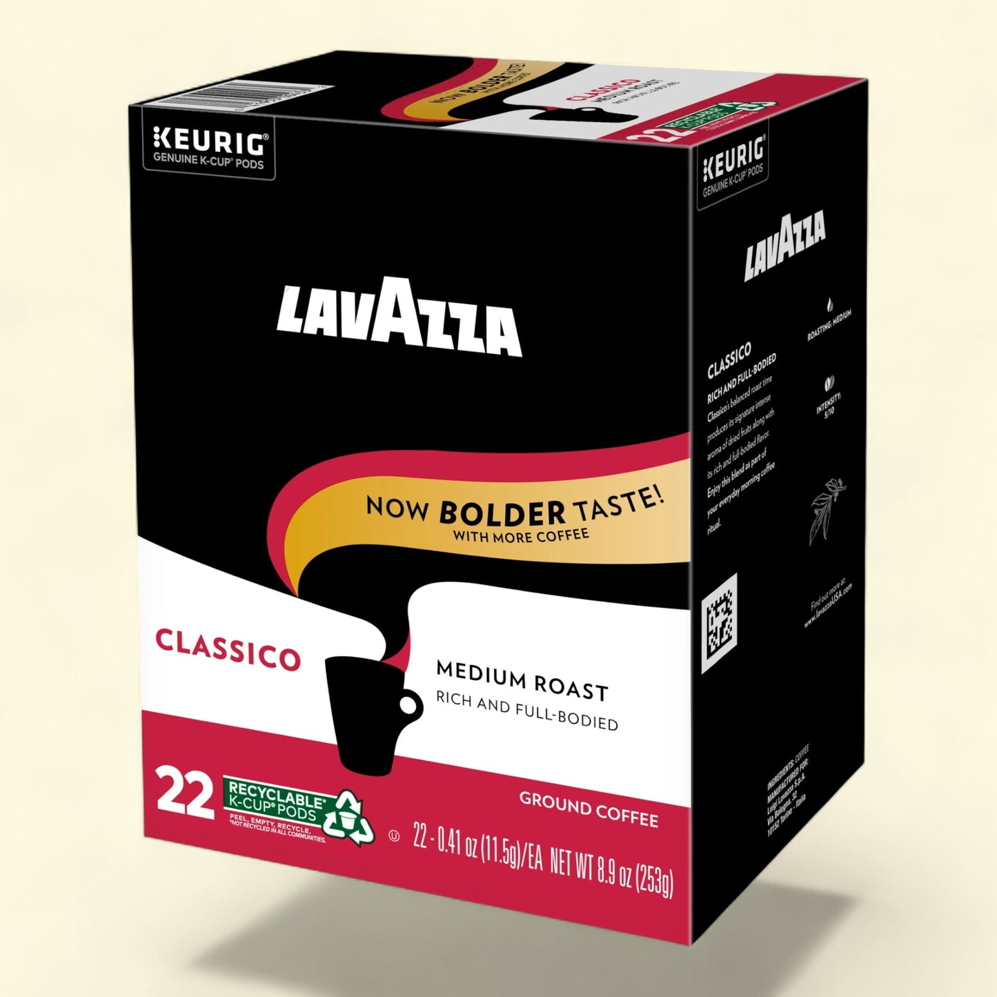 Lavazza Now bolder taste with more coffee classico medium roast rich and full bodied