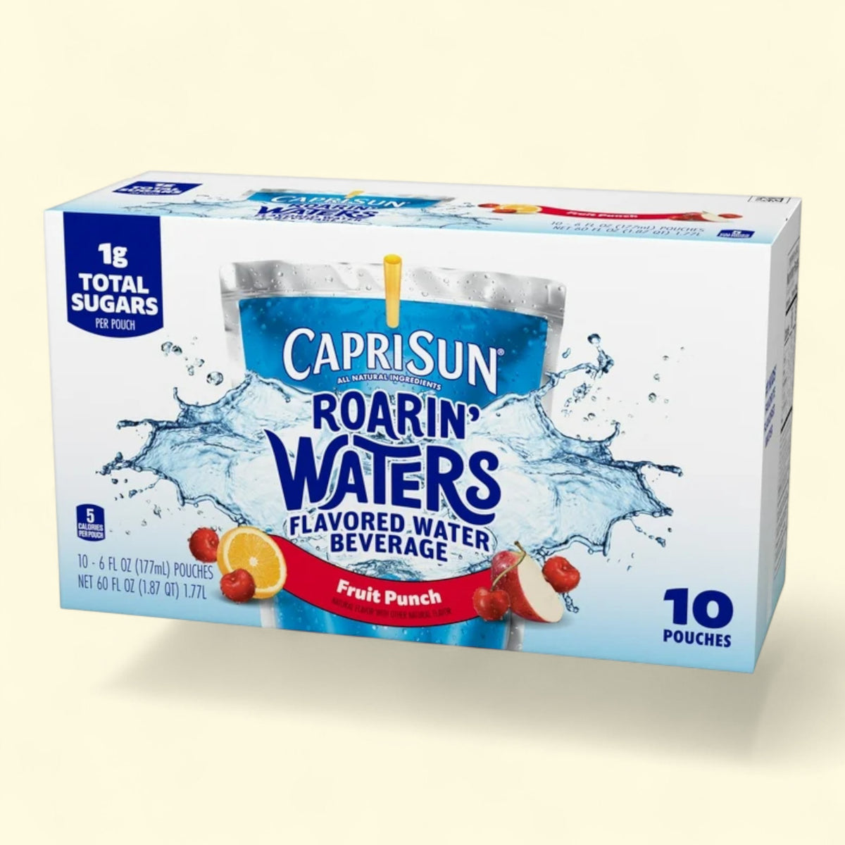 Capri Sun Roarin' Waters Fruit Punch Wave Flavored Water, 10pk/6 fl oz — authentic US product shipped worldwide by Treatspree