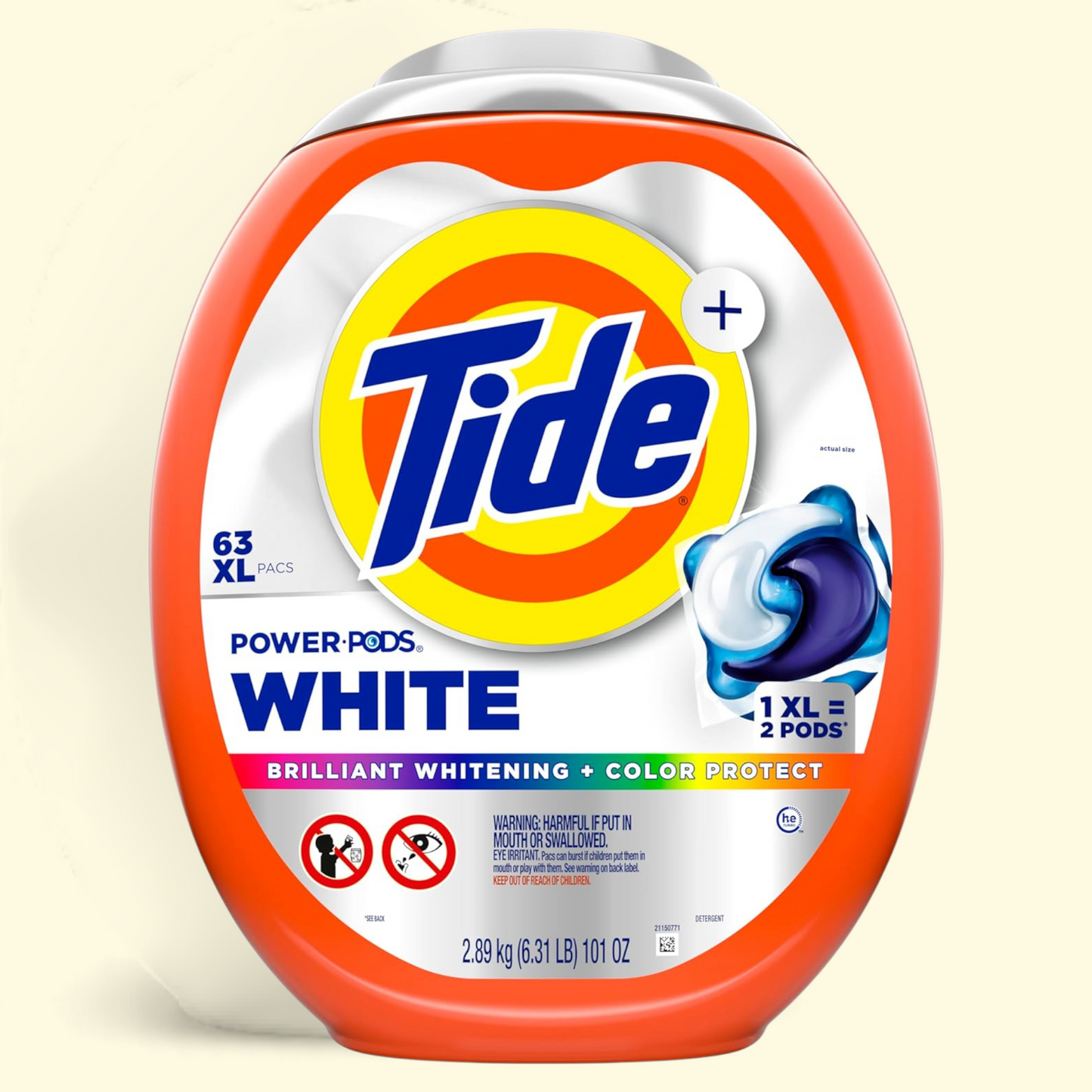 Tide Power PODS White Laundry Detergent Pacs, 63 Count