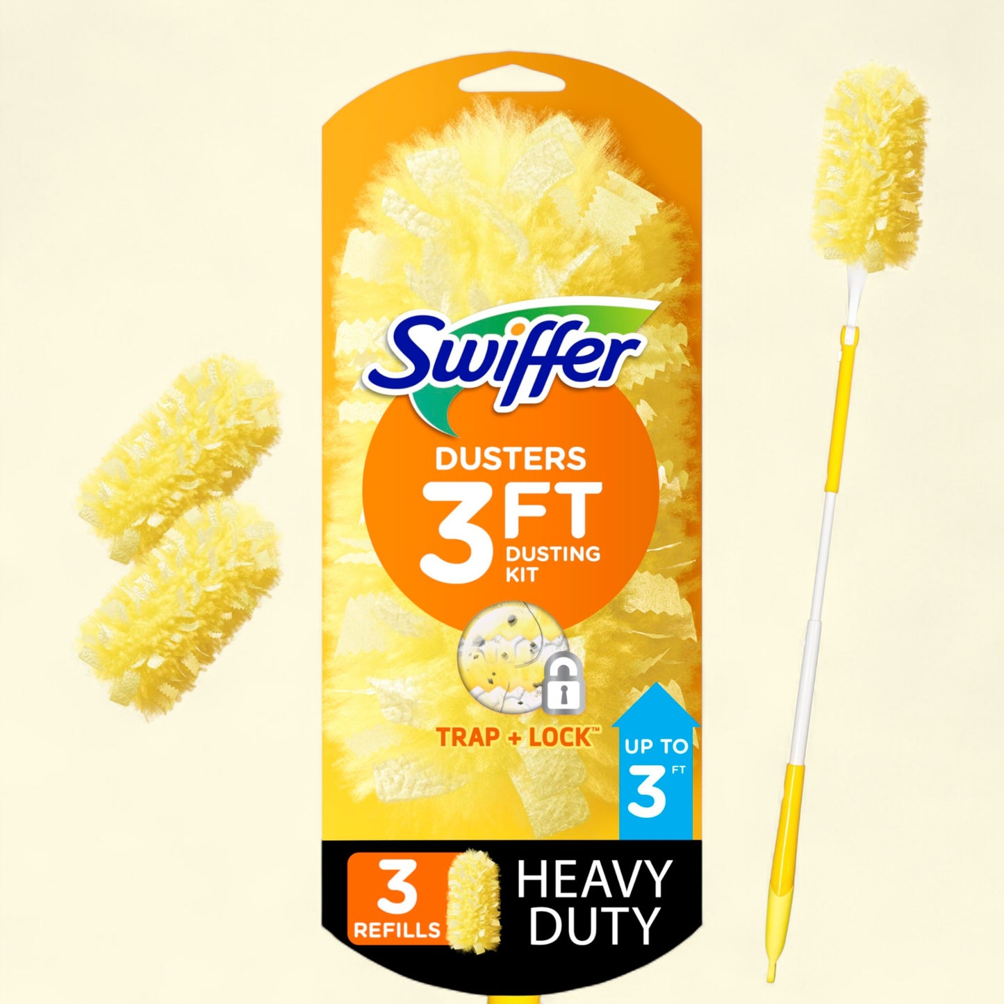 Swiffer Dusters, Cleaning Kit 3ft Handle + 3 Duster Refills