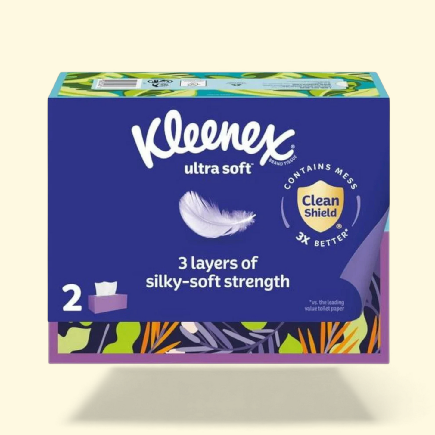 Kleenex Facial Tissues, Ultra Soft, 2 Flat Boxes, 120 Tissues per Box, 3-Ply