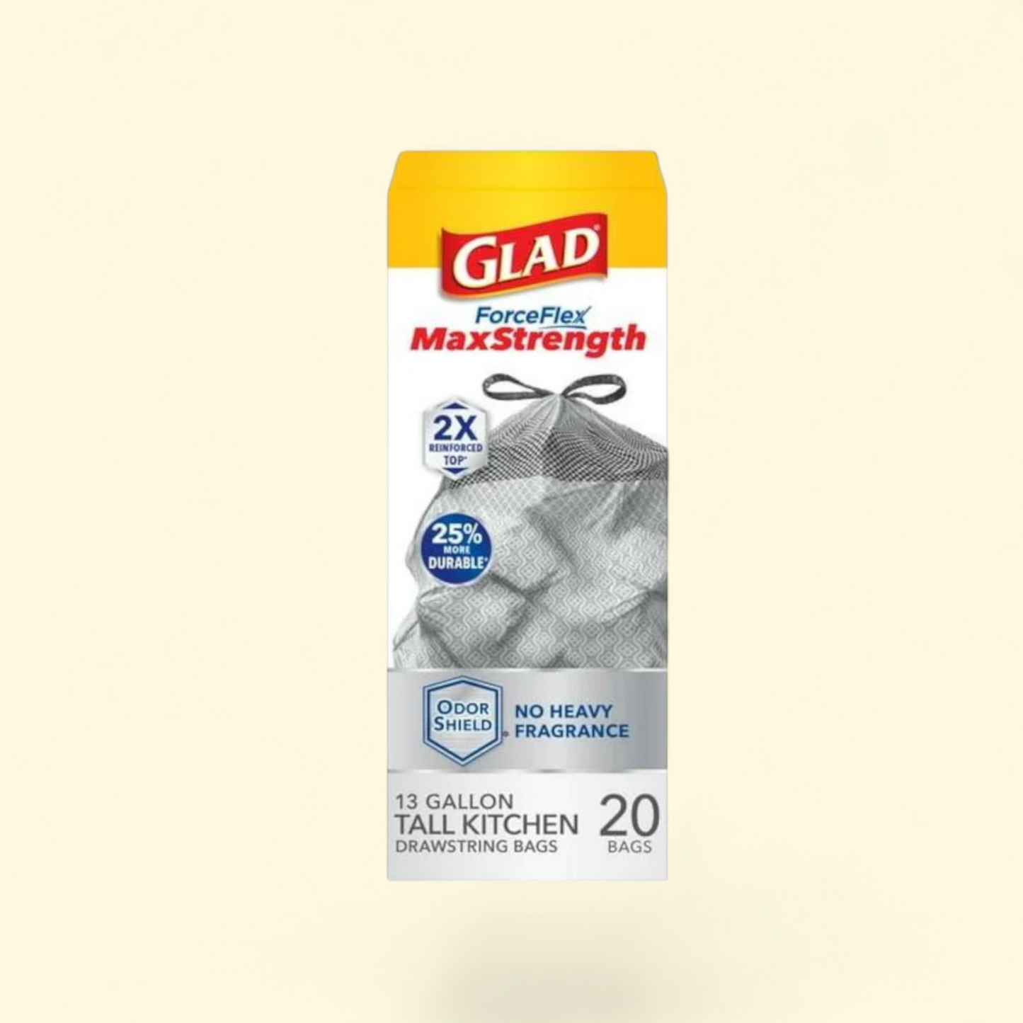 Glad ForceFlex MaxStrength Trash Bags, 13 Gallon, 20 Count