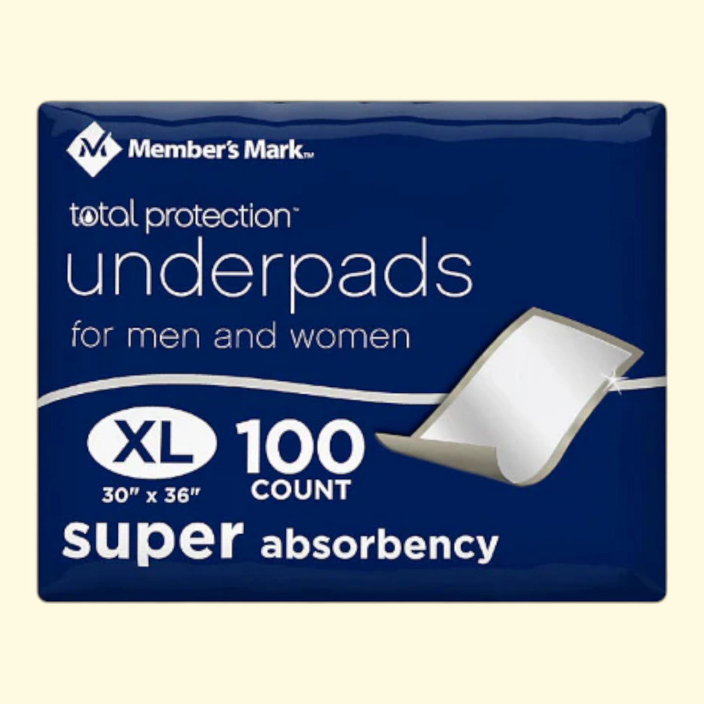 Member's Mark Total Protection Underpads Extra-Large, 30" x 36" 100 ct.