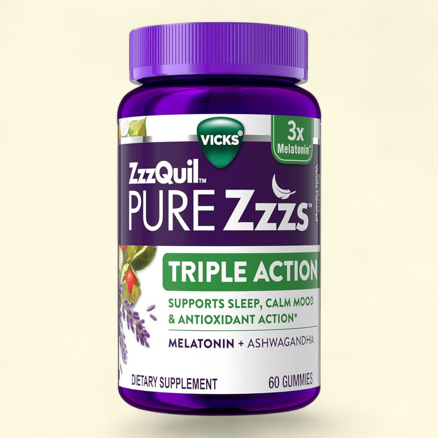 Vicks ZzzQuil Pure Zzzs Sleep Aid Melatonin Gummies, 60 Count