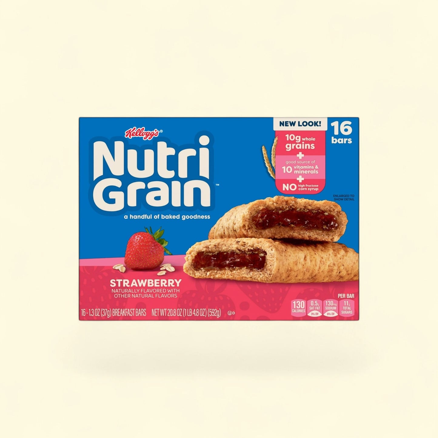 Kellogg's Nutri-Grain Strawberry Chewy Breakfast Bars, 20.8 oz, 16 ... — authentic US product shipped worldwide by Treatspree