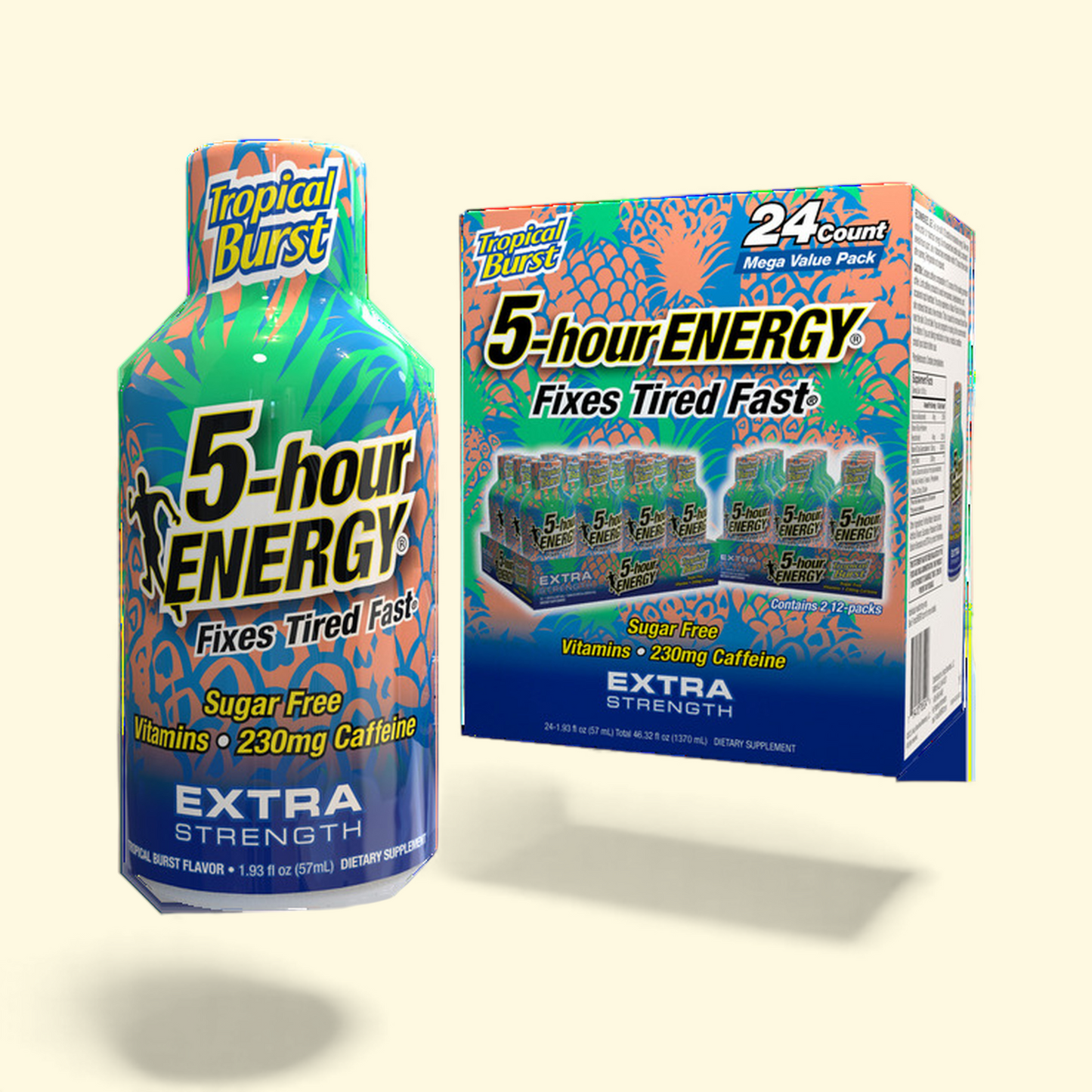 5-hour Energy Shot, Extra Strength, Tropical Burst, 1.93 fl. oz, 24... — authentic US product shipped worldwide by Treatspree