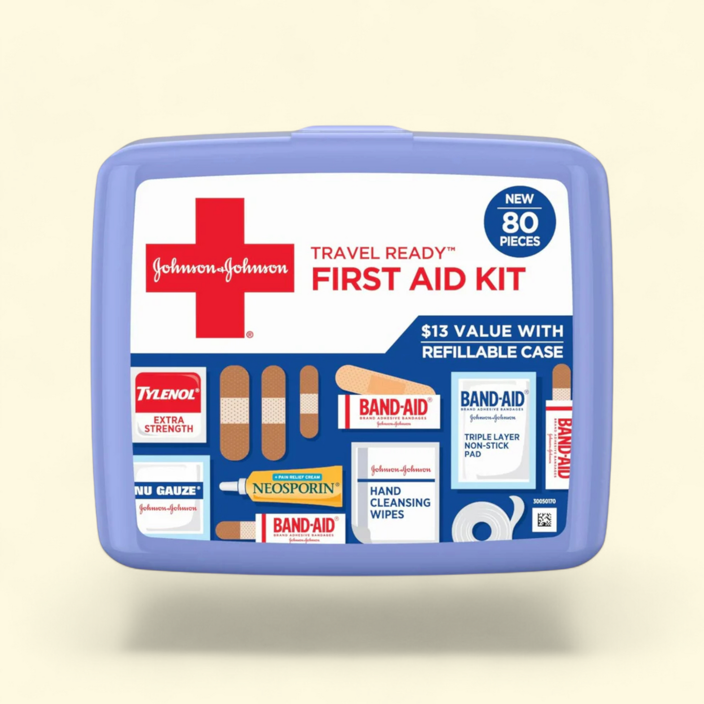 Johnson & Johnson First Aid Kit, 80 pc