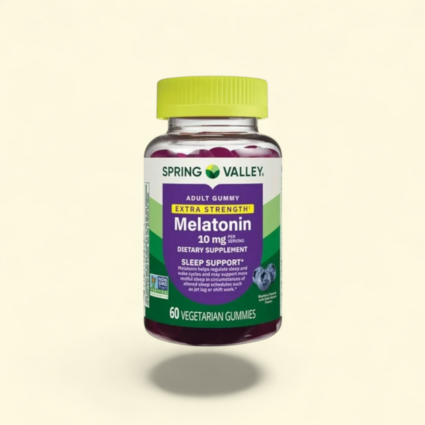 Spring Valley Melatonin Sleep Support Gummies, Blueberry, 10 mg, 60 Count