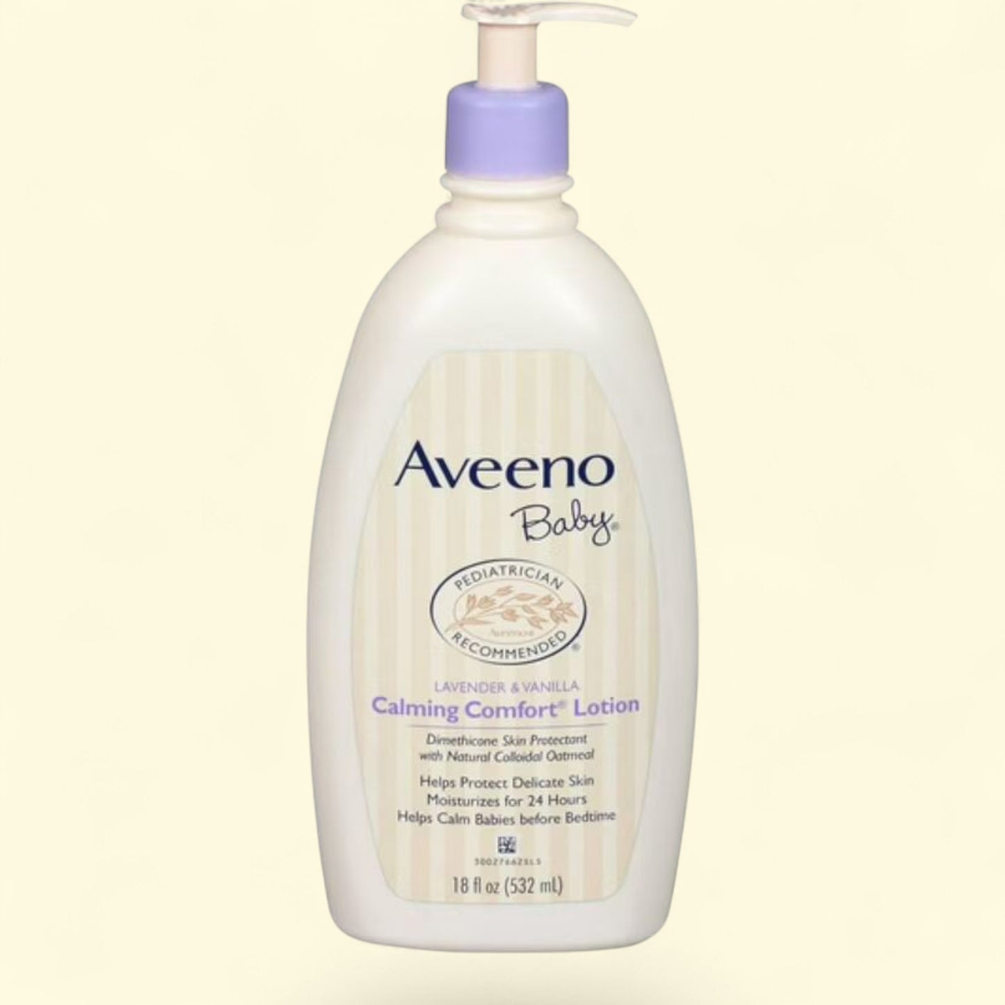 Aveeno Baby Calming Comfort Lotion bottle on a white background