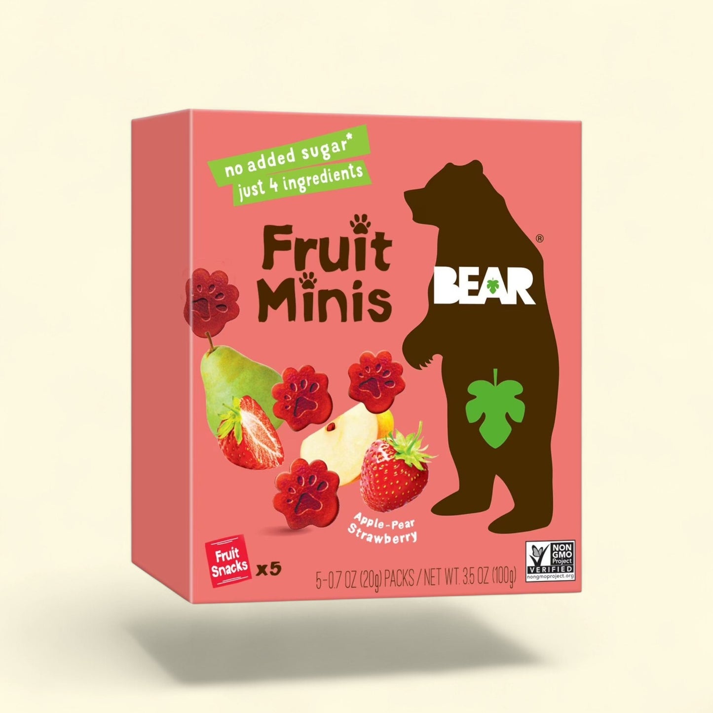 BEAR Strawberry Fruit Rolls, 5ct/3.5oz — authentic US product shipped worldwide by Treatspree